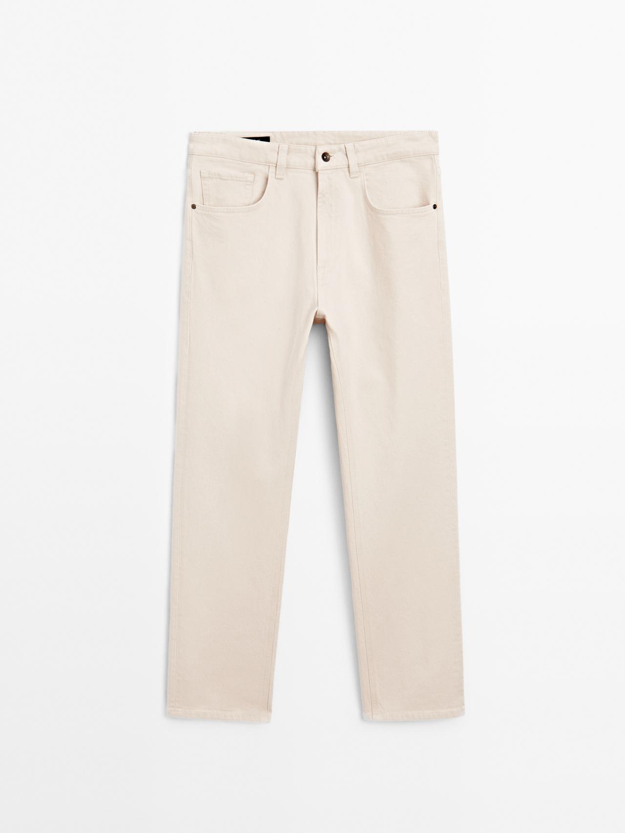 Massimo Dutti - Herre - Tapered Fit Jeans - Råhvid - 32