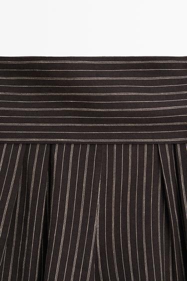 Striped sarouel trousers with cummerbund detail — BROWN 9