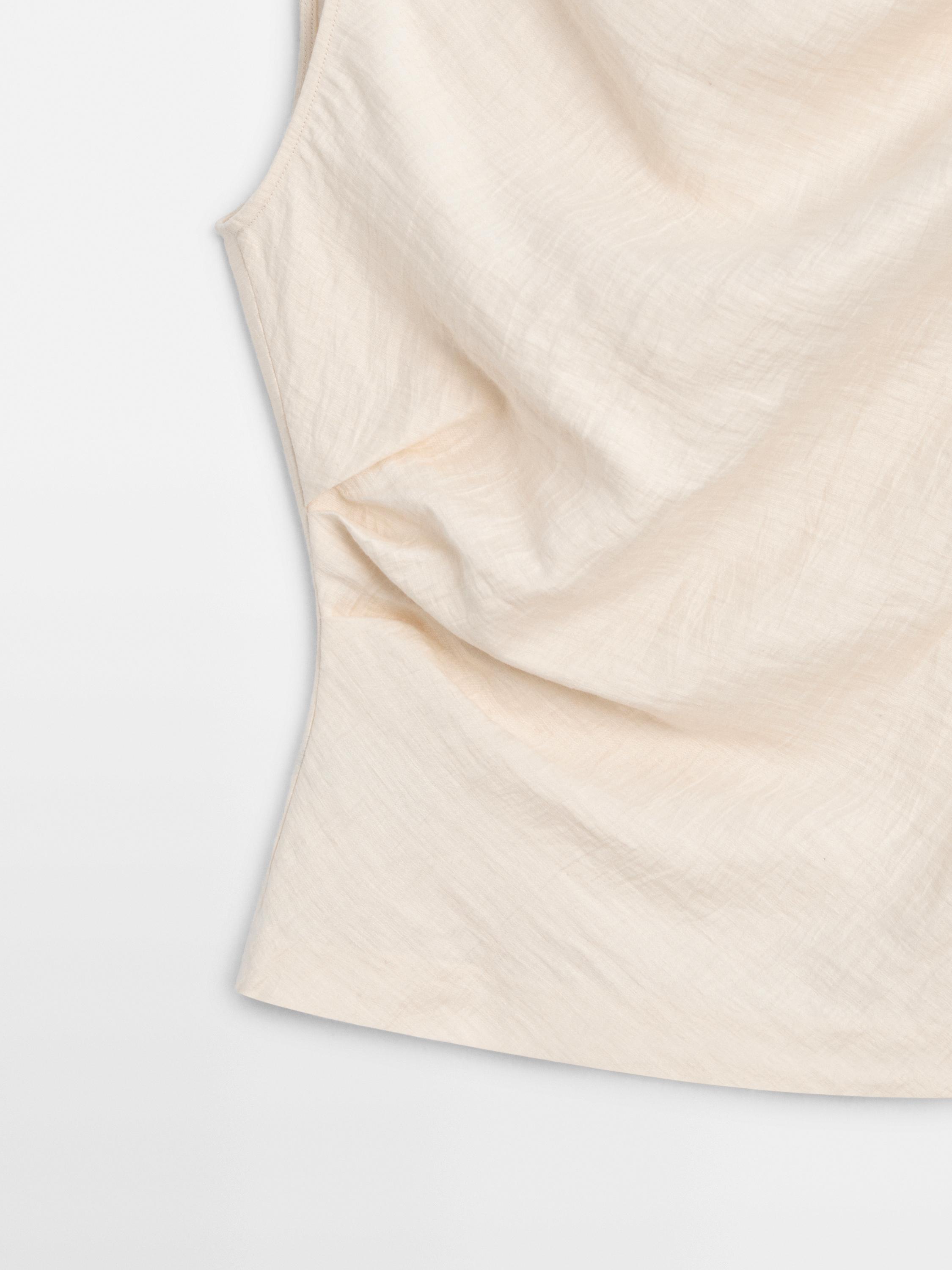 Asymmetric top with knot detail — BEIGE