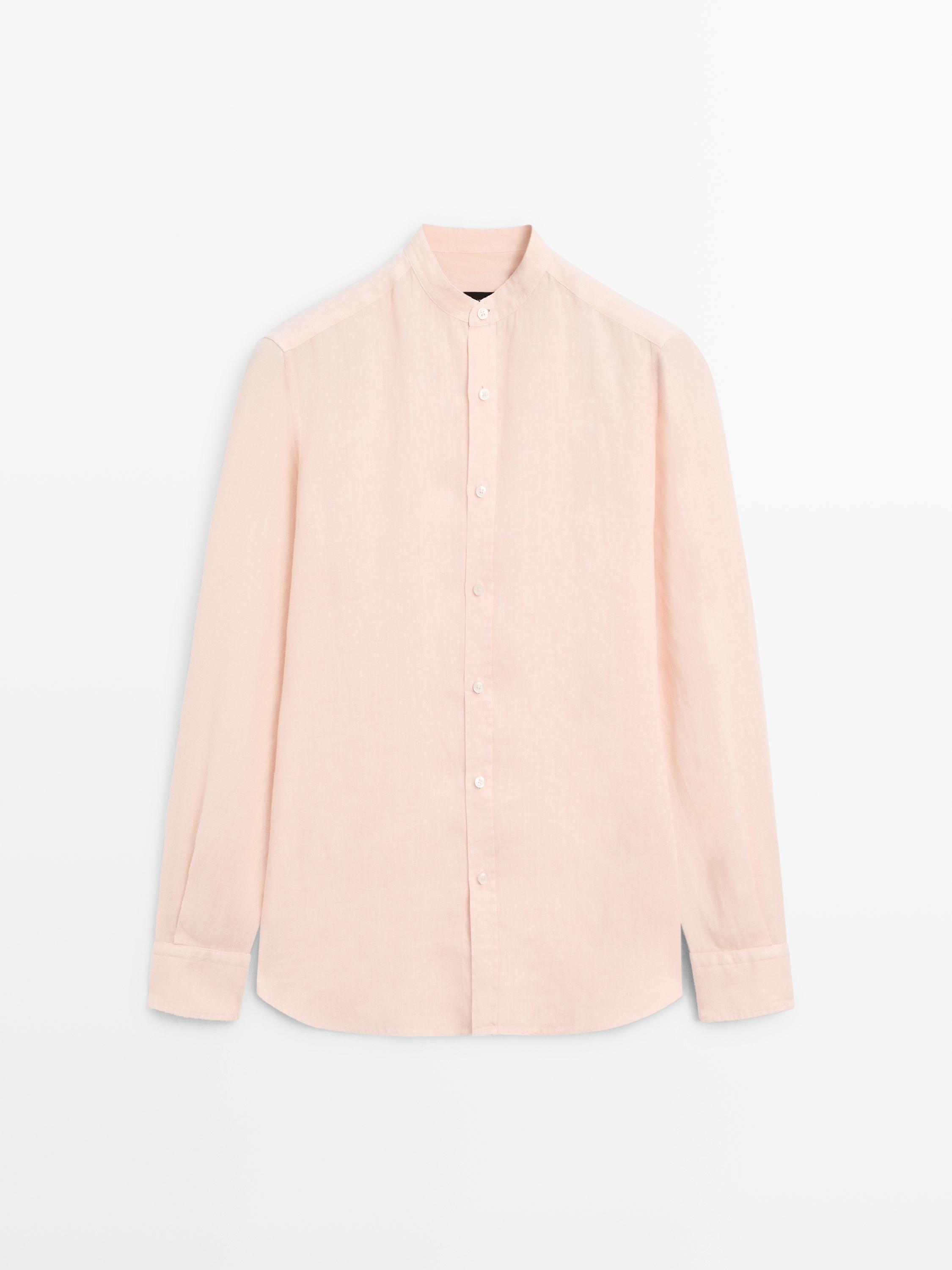 Camisa cuello mao slim fit