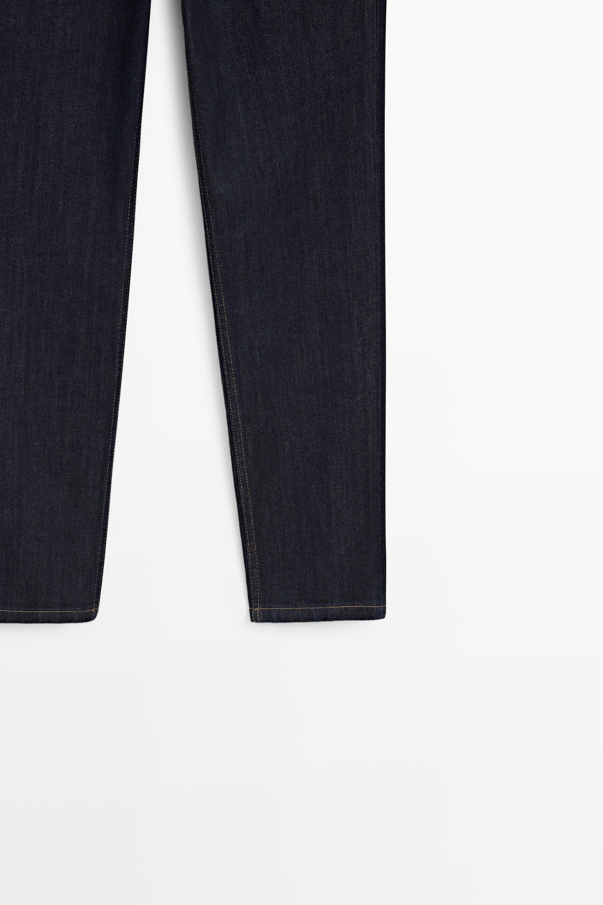 Mid-waist slim fit cropped jeans — DARK BLUE