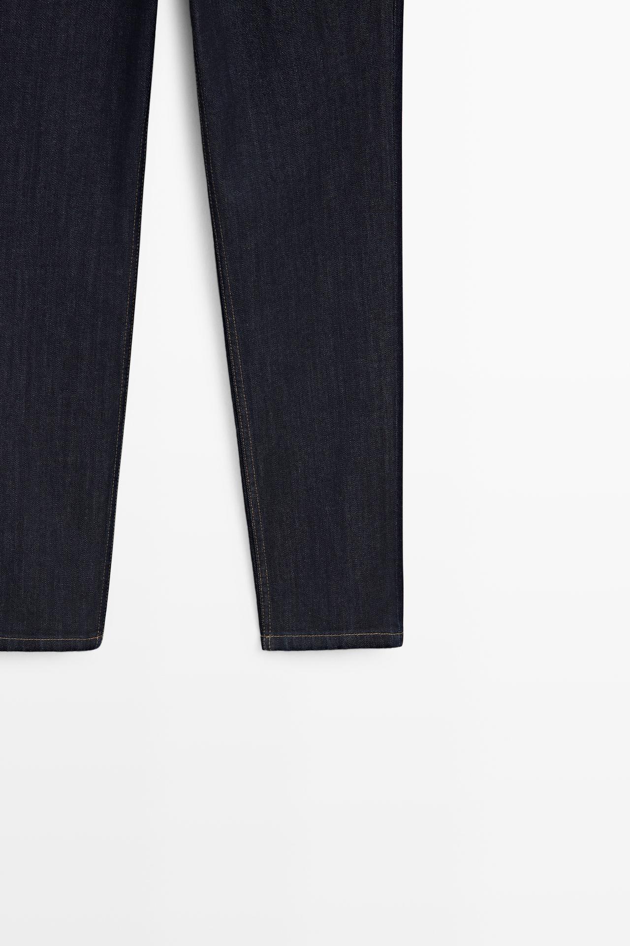 Mid-waist slim fit cropped jeans — DARK BLUE