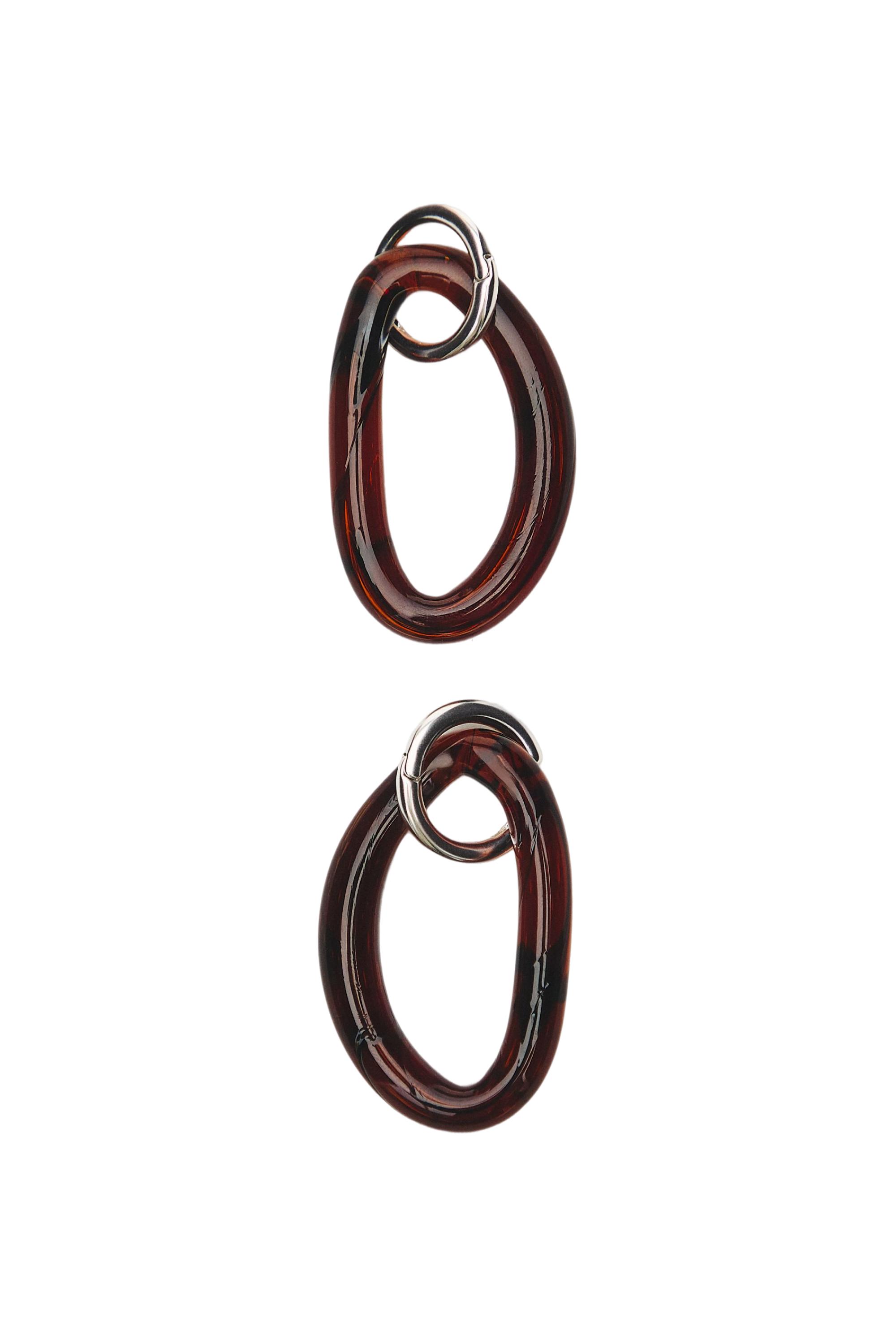 Glass hoop earrings — Caramel
