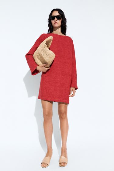 Long sleeve mini dress — Red 1