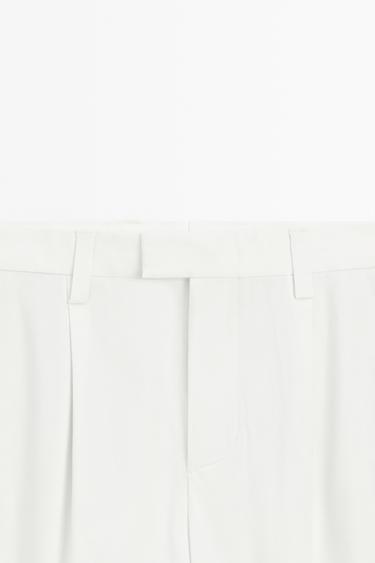Cotton blend darted trousers — WHITE 4