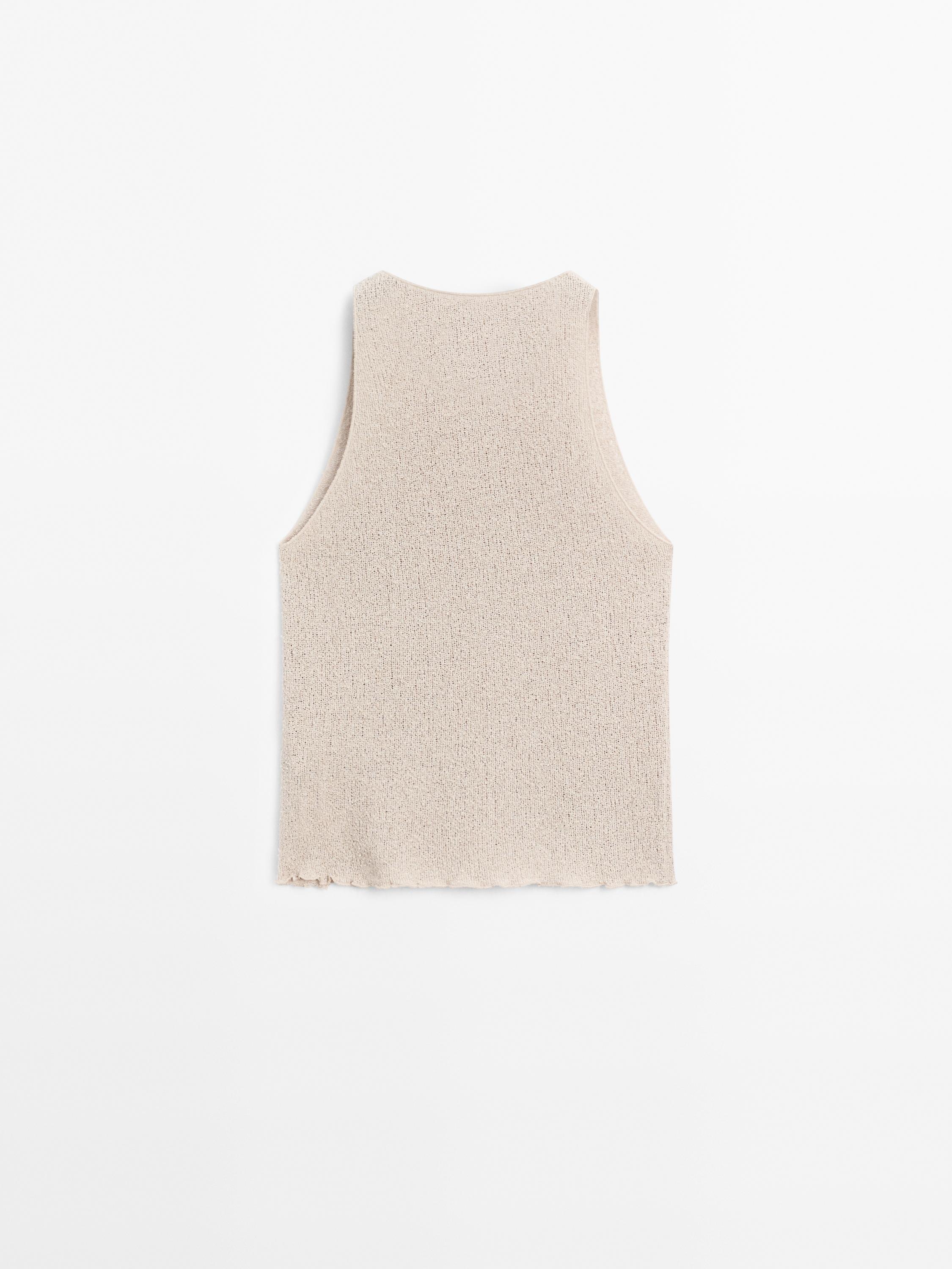 Textured knit halter top