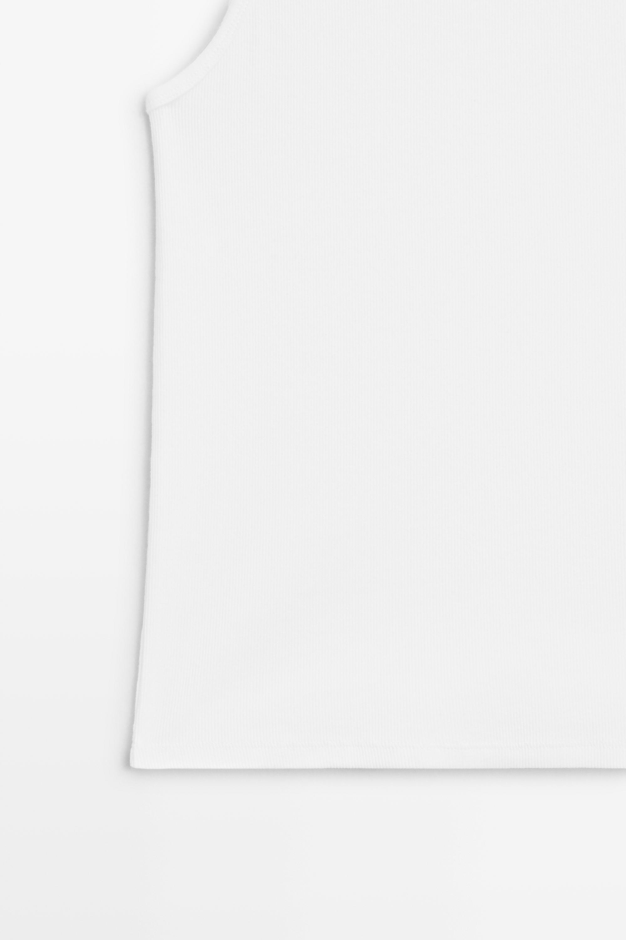 Cotton blend halter top — WHITE