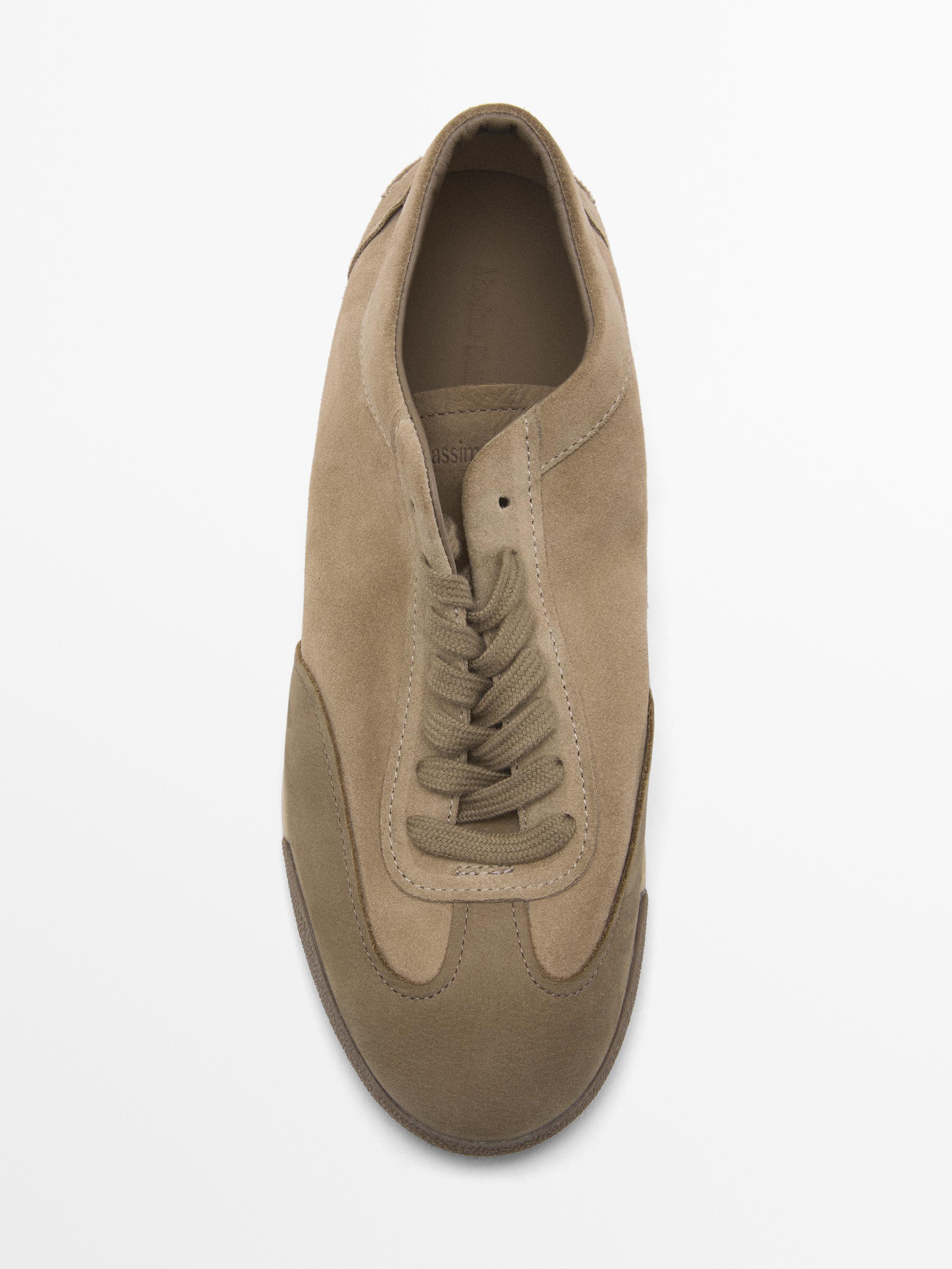 Soft leather trainers