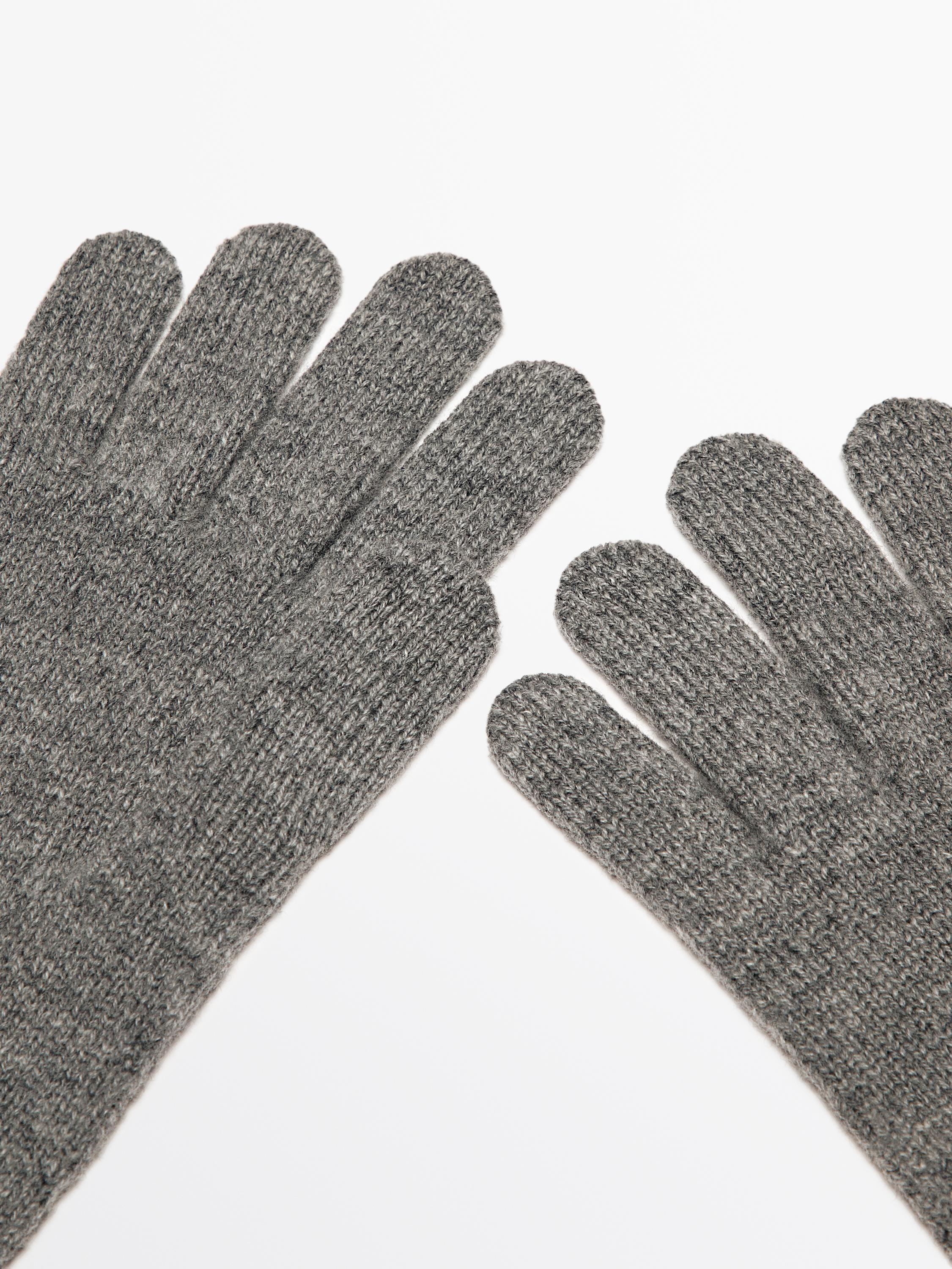 Long thin wool blend gloves