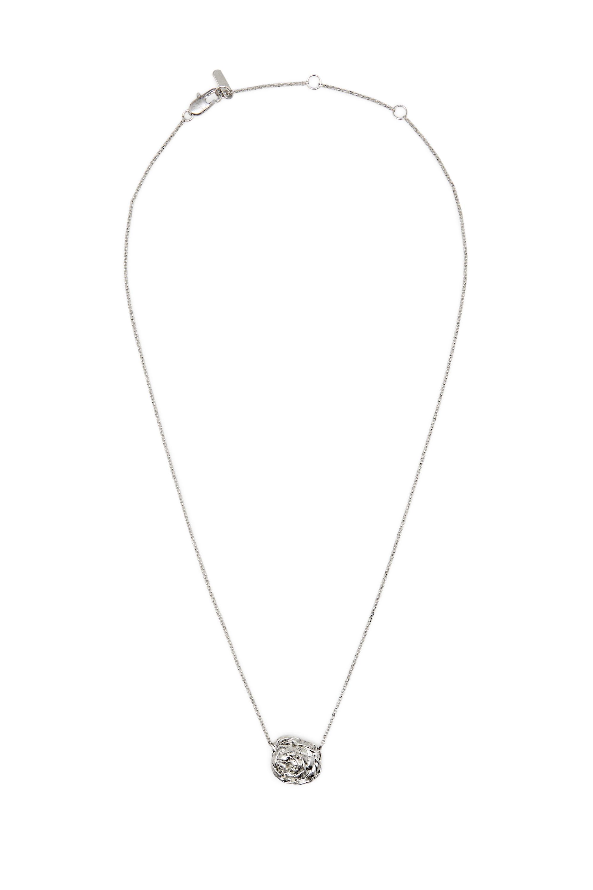 Necklace with textured round basket piece - LIMITED EDITION — SILVER