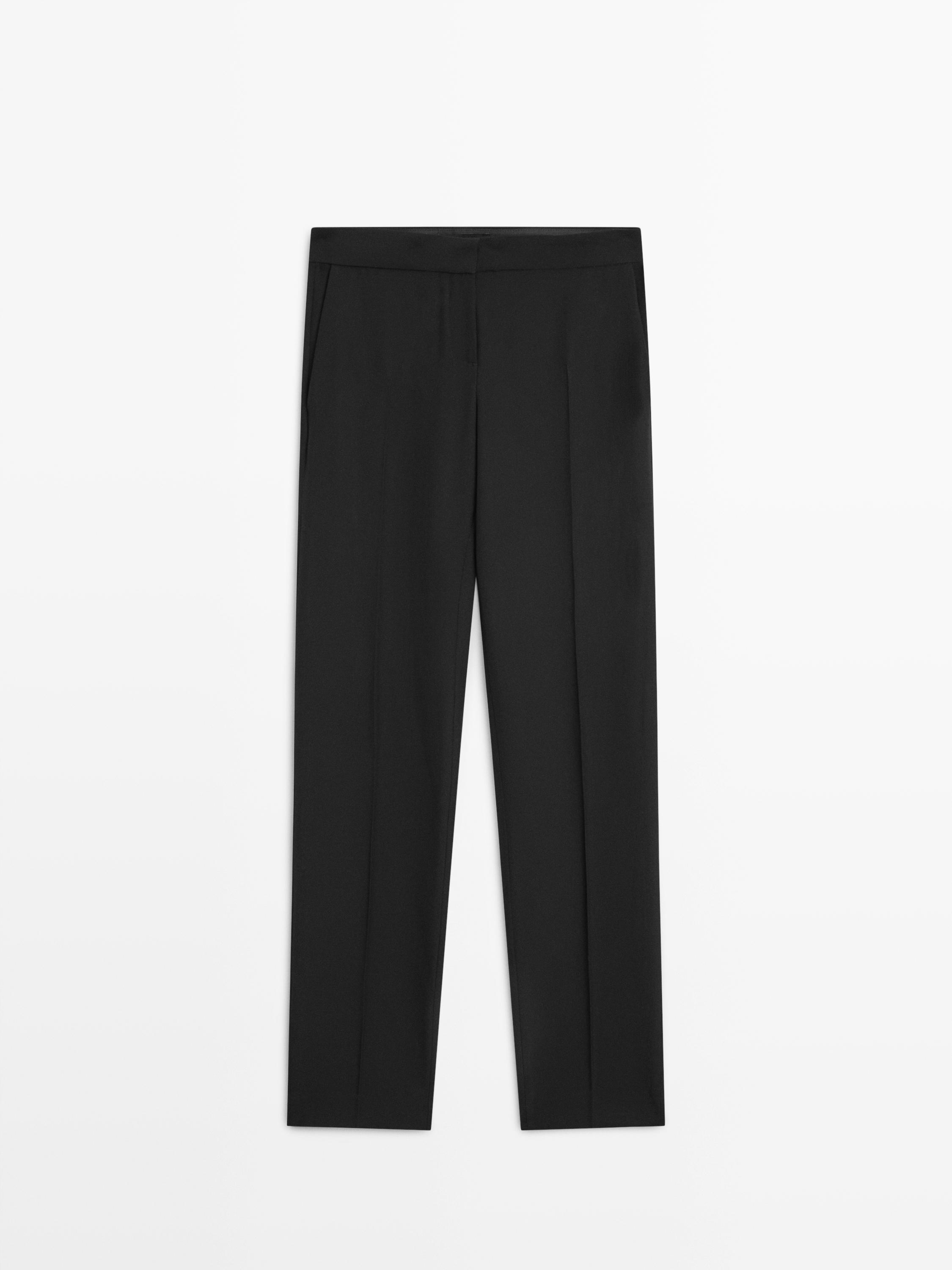 Pantaloni de costum din țesătură crep