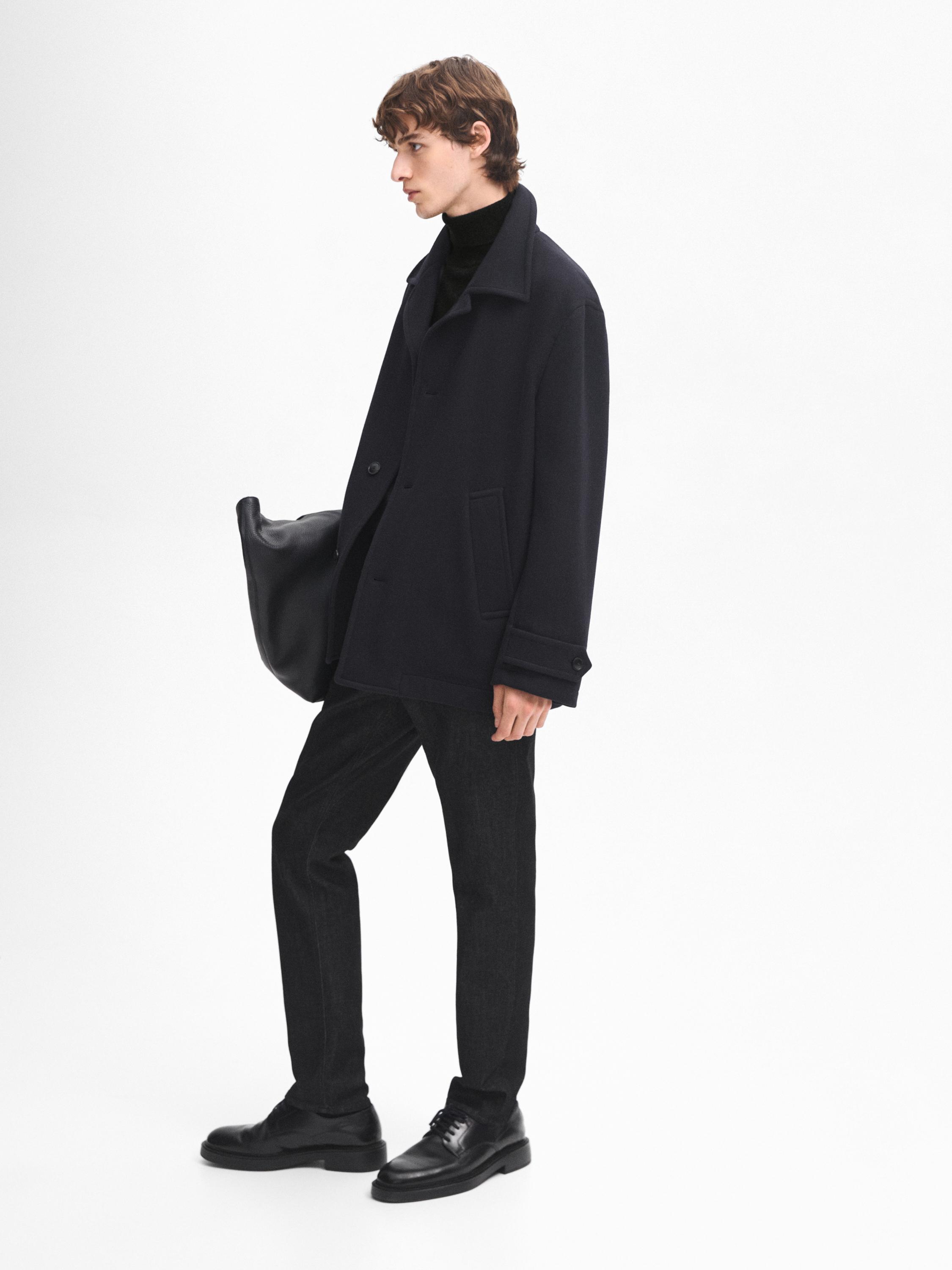 Kr tki Granatowy P aszcz Z Mieszanki We ny Granatowy Coats And kr-tki-granatowy-p-aszcz-z-mieszanki-we-ny-granatowy-coats-and