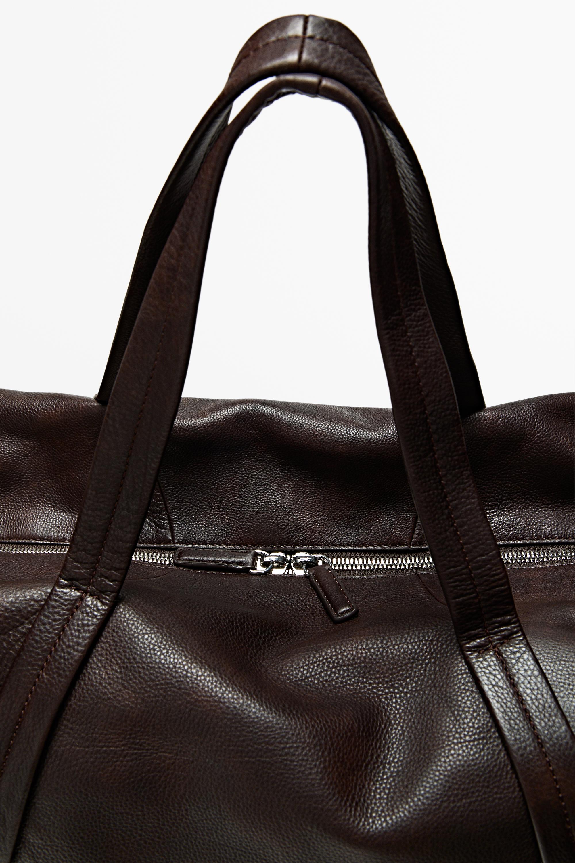 Nappa leather travel bag — BROWN