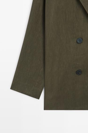 Fluid total-look blazer — DARK KHAKI 7