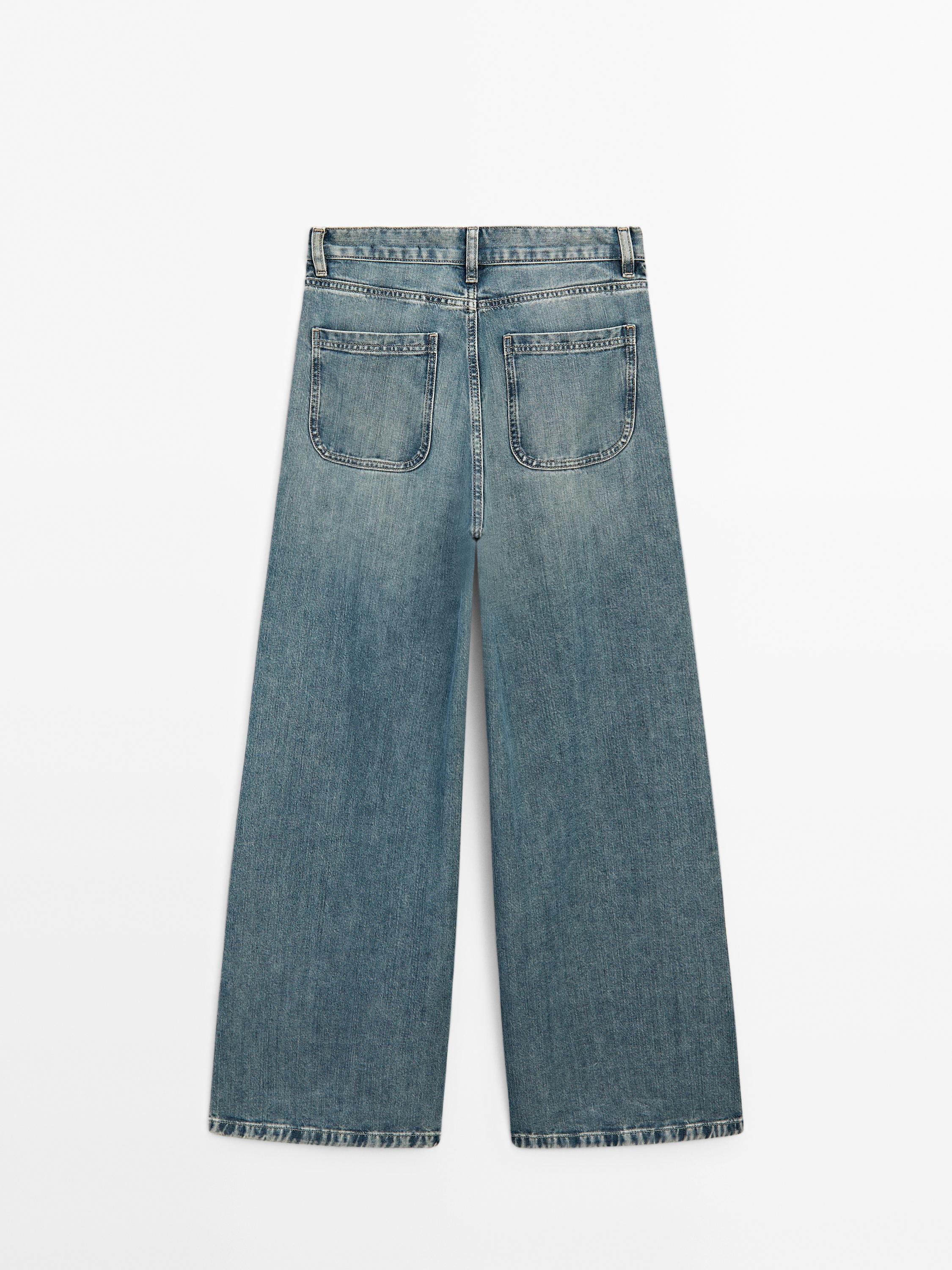High-waist wide-leg jeans
