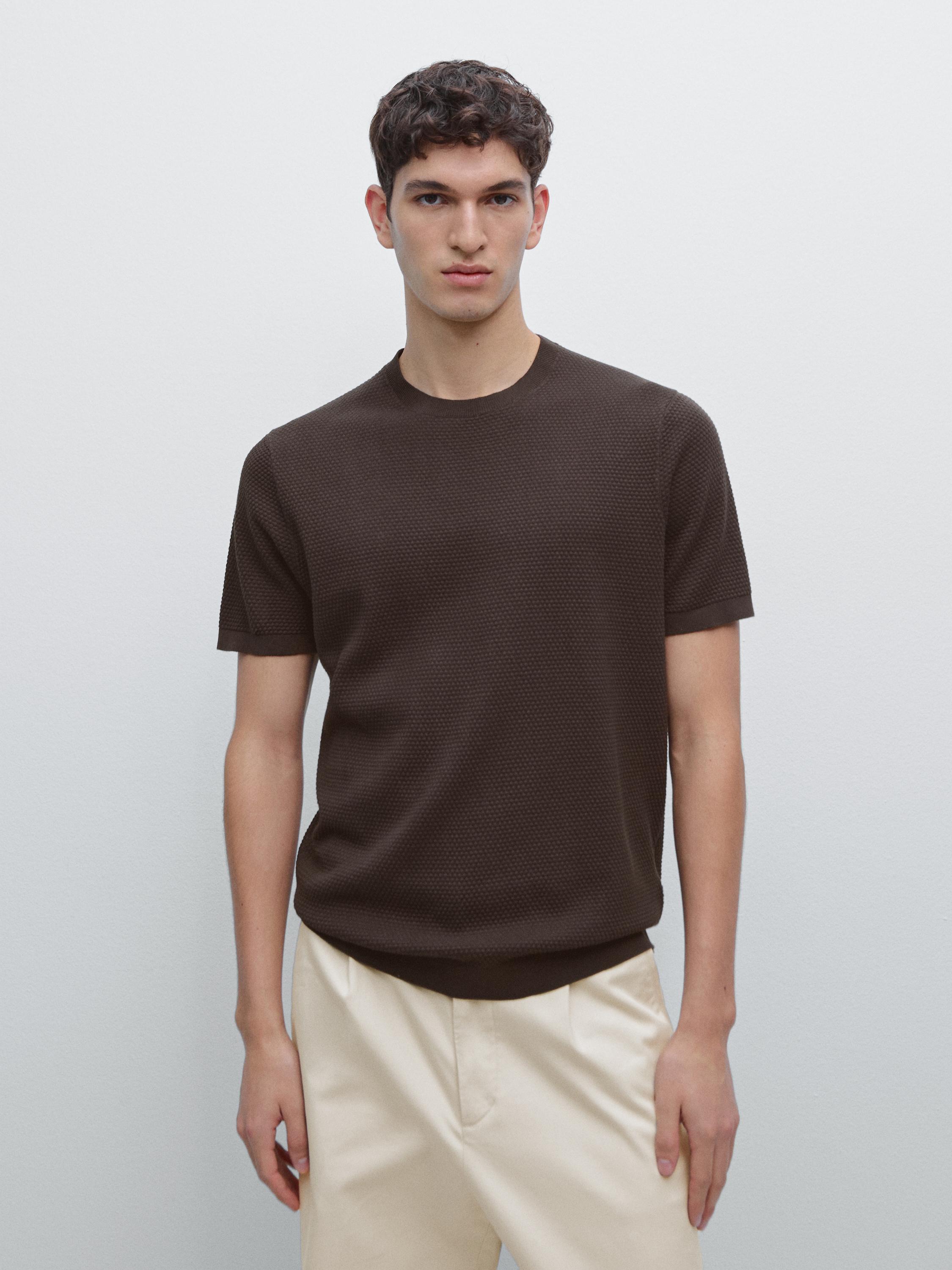 Structured knit T-shirt