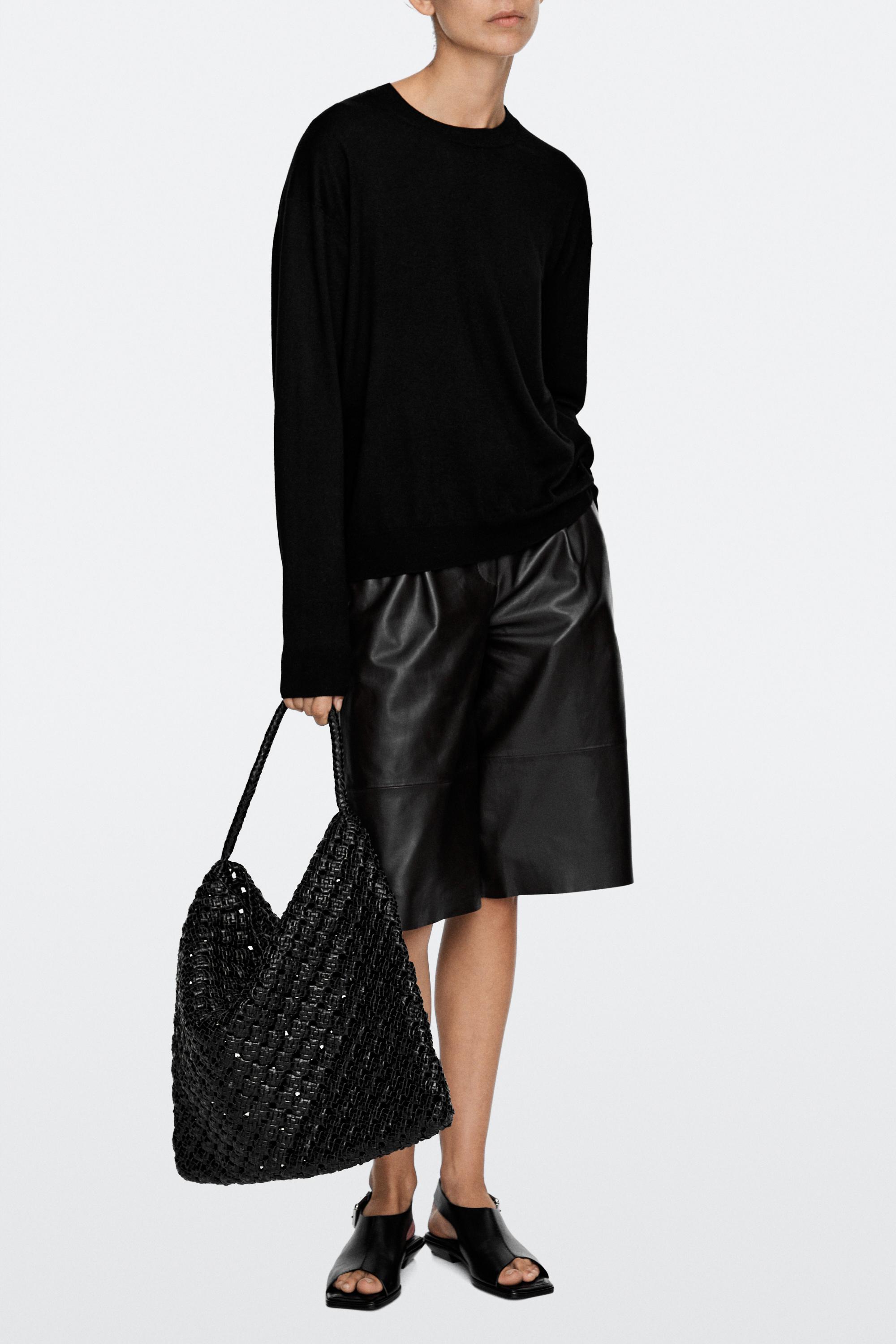 Braided nappa leather bag