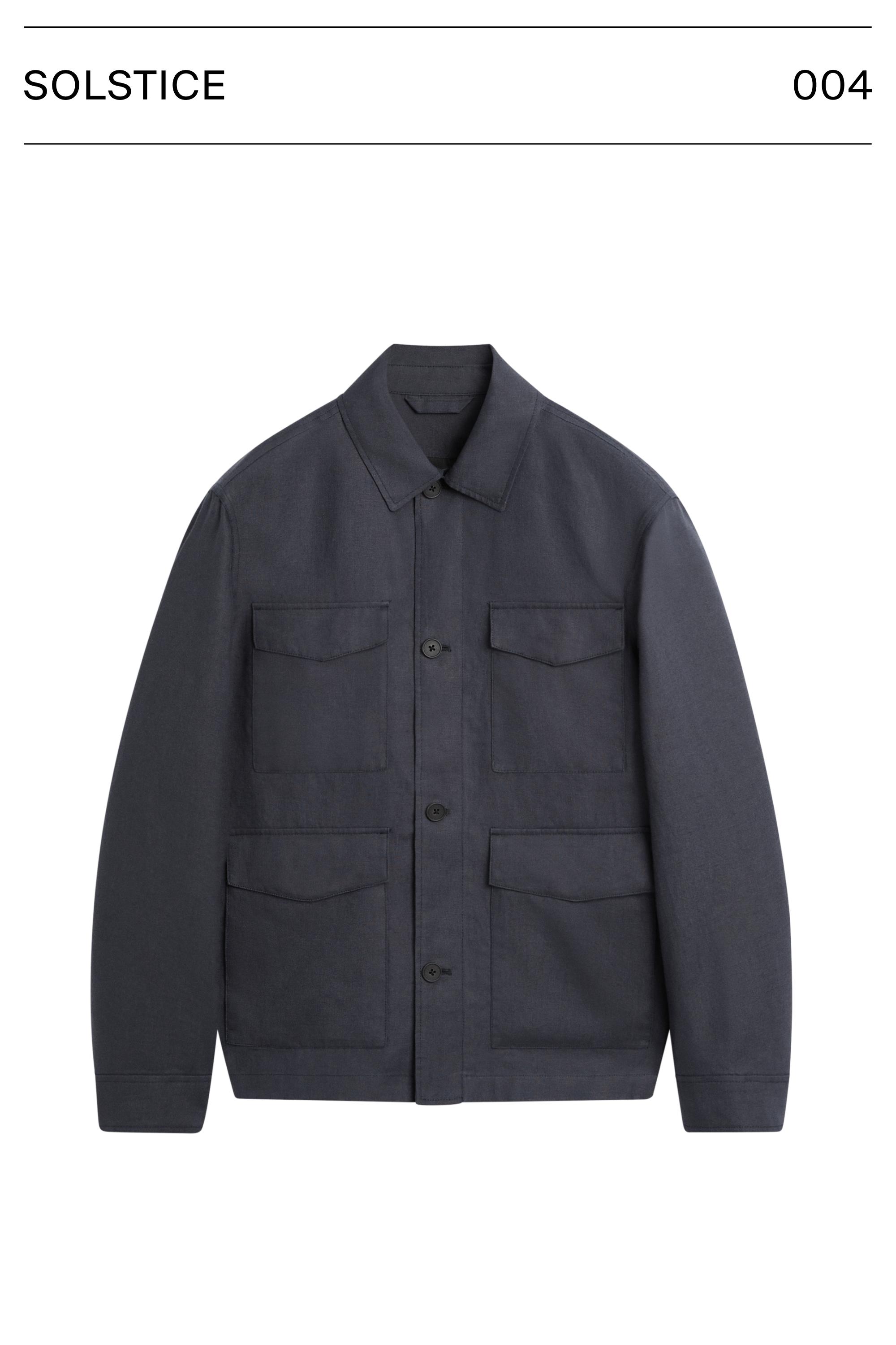 Lightweight linen jacket with pockets — BLUE