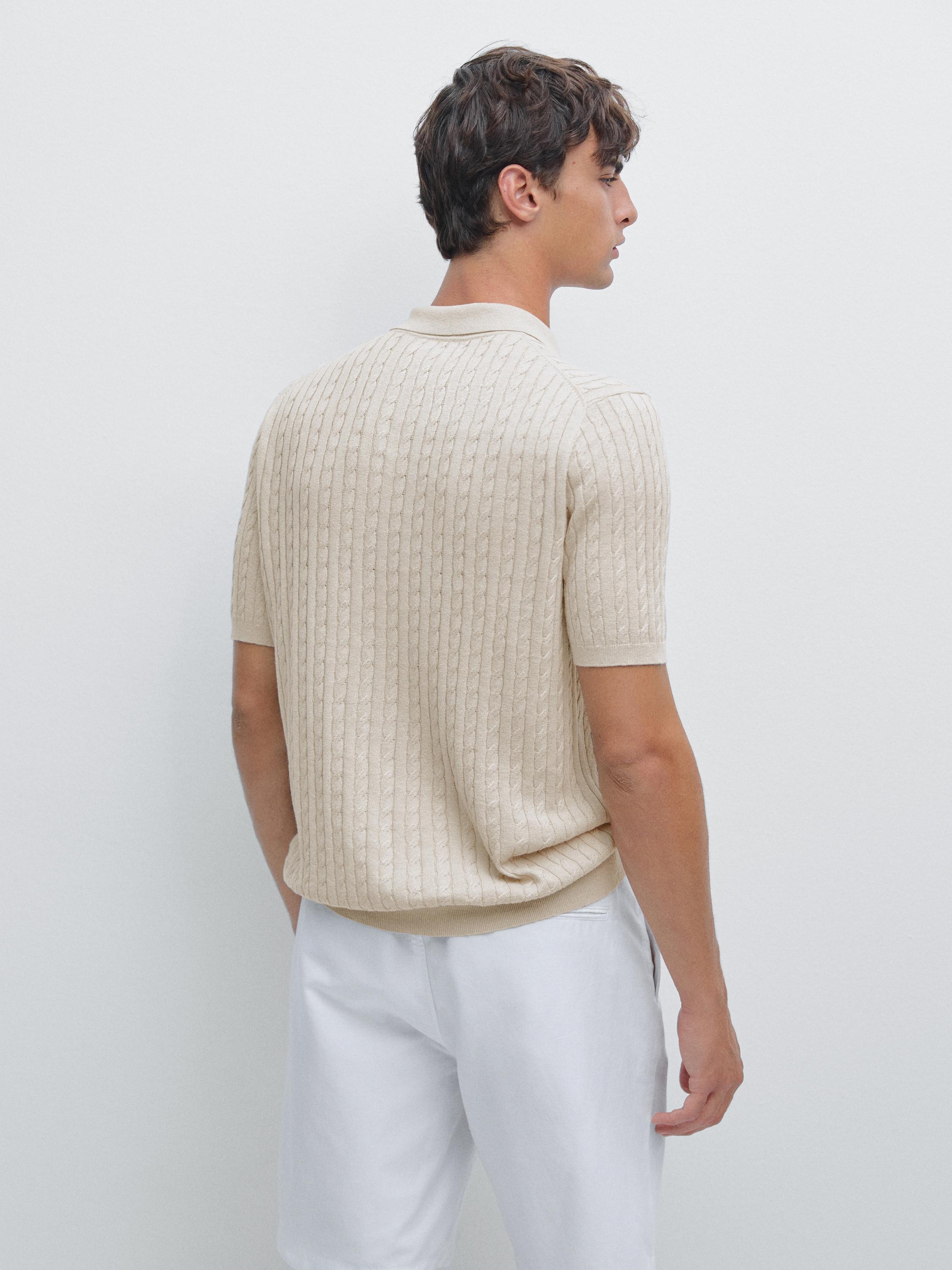 Cable-knit overshirt