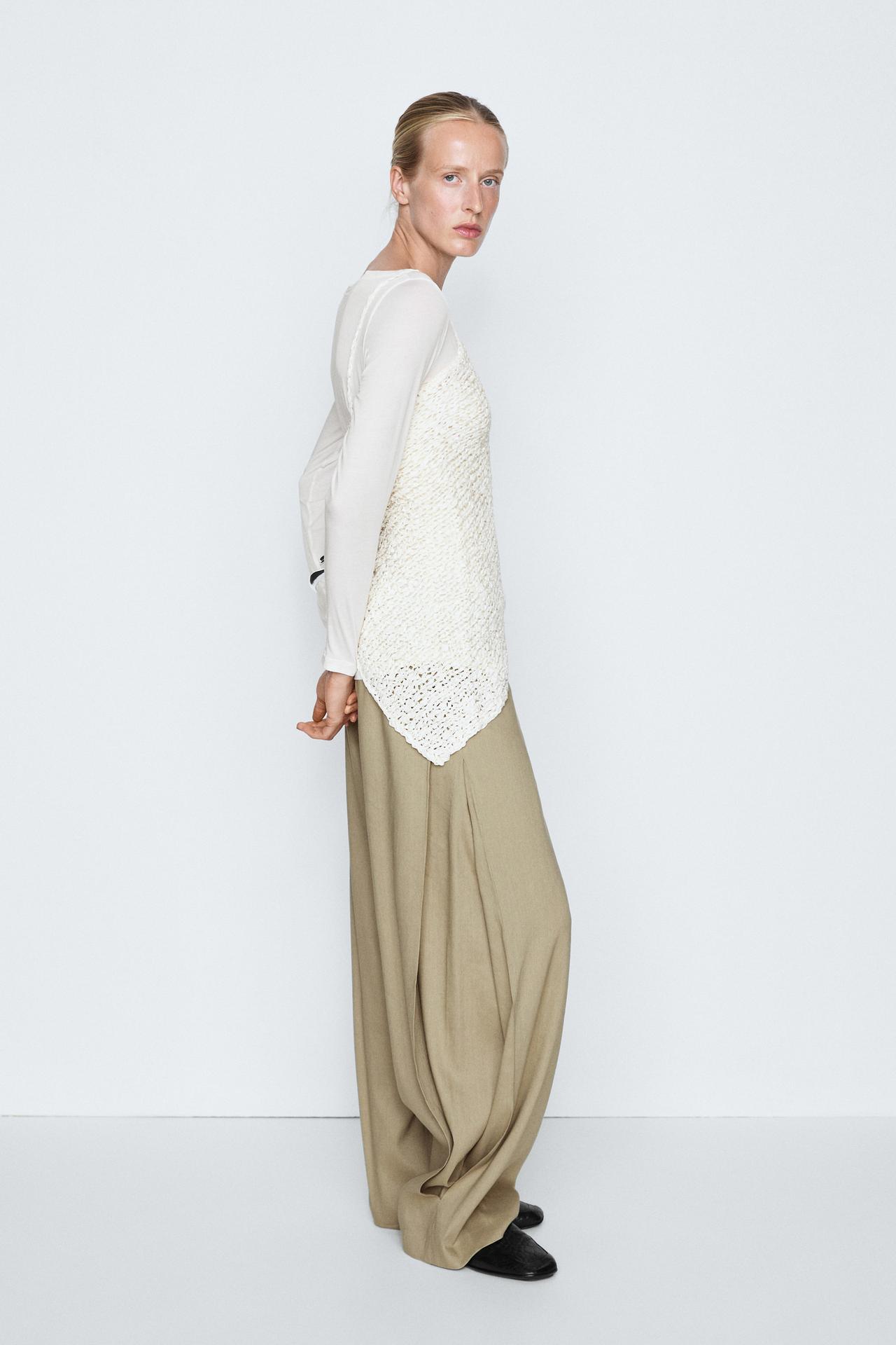 Open-knit asymmetric top - STUDIO — Off white