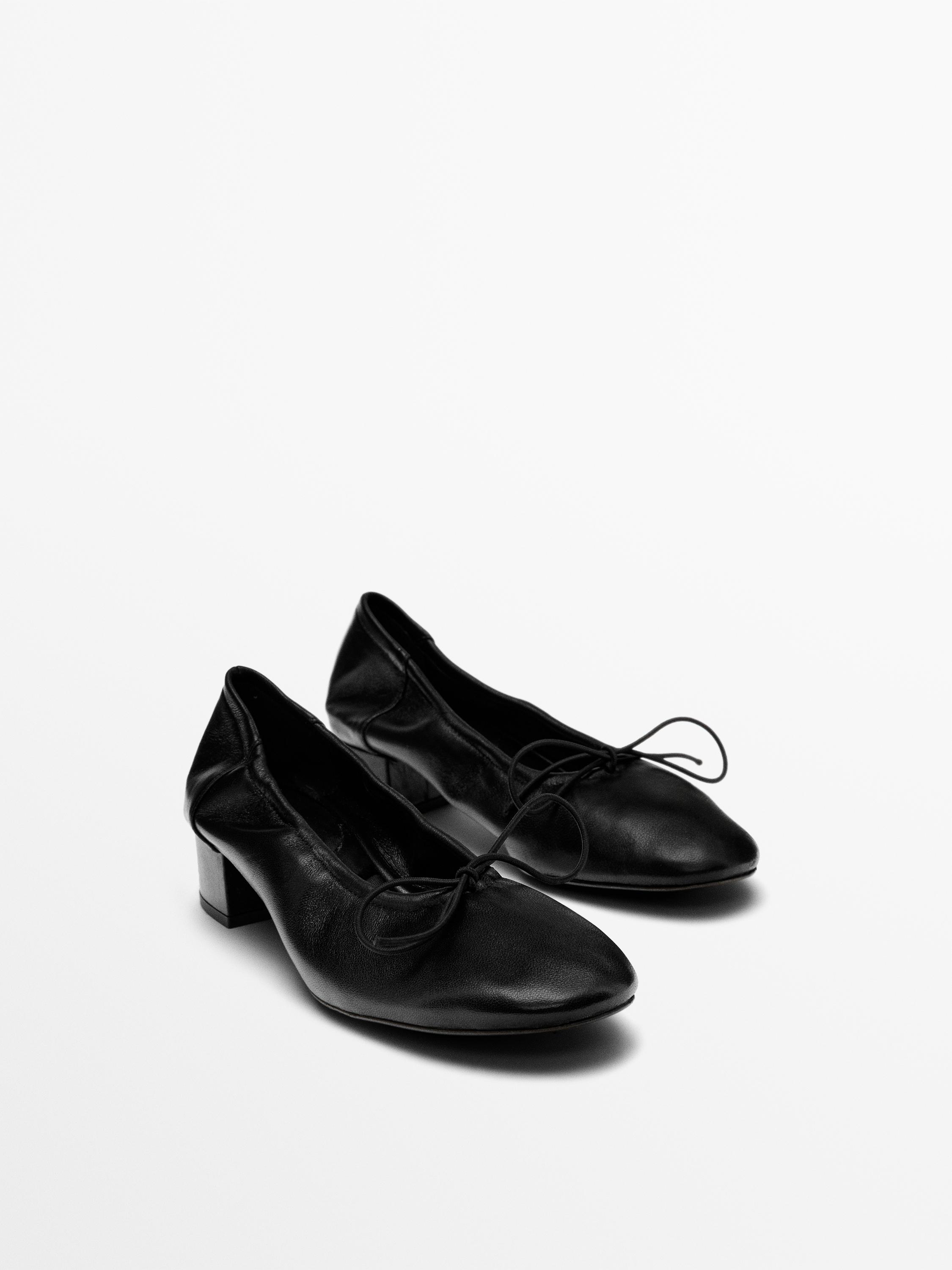 High-heel ballerinas — BLACK