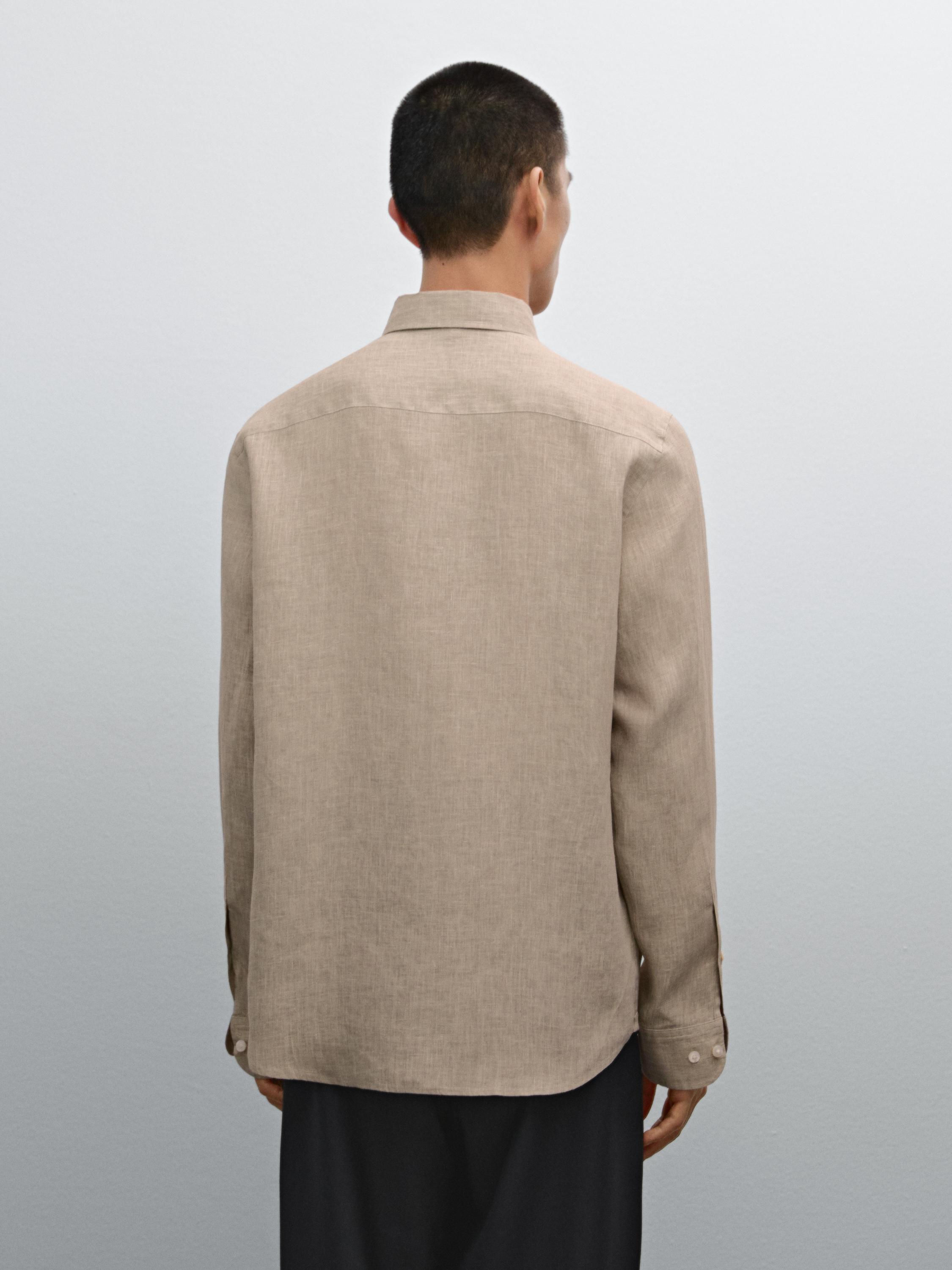 Lightweight regular fit 100% linen shirt
