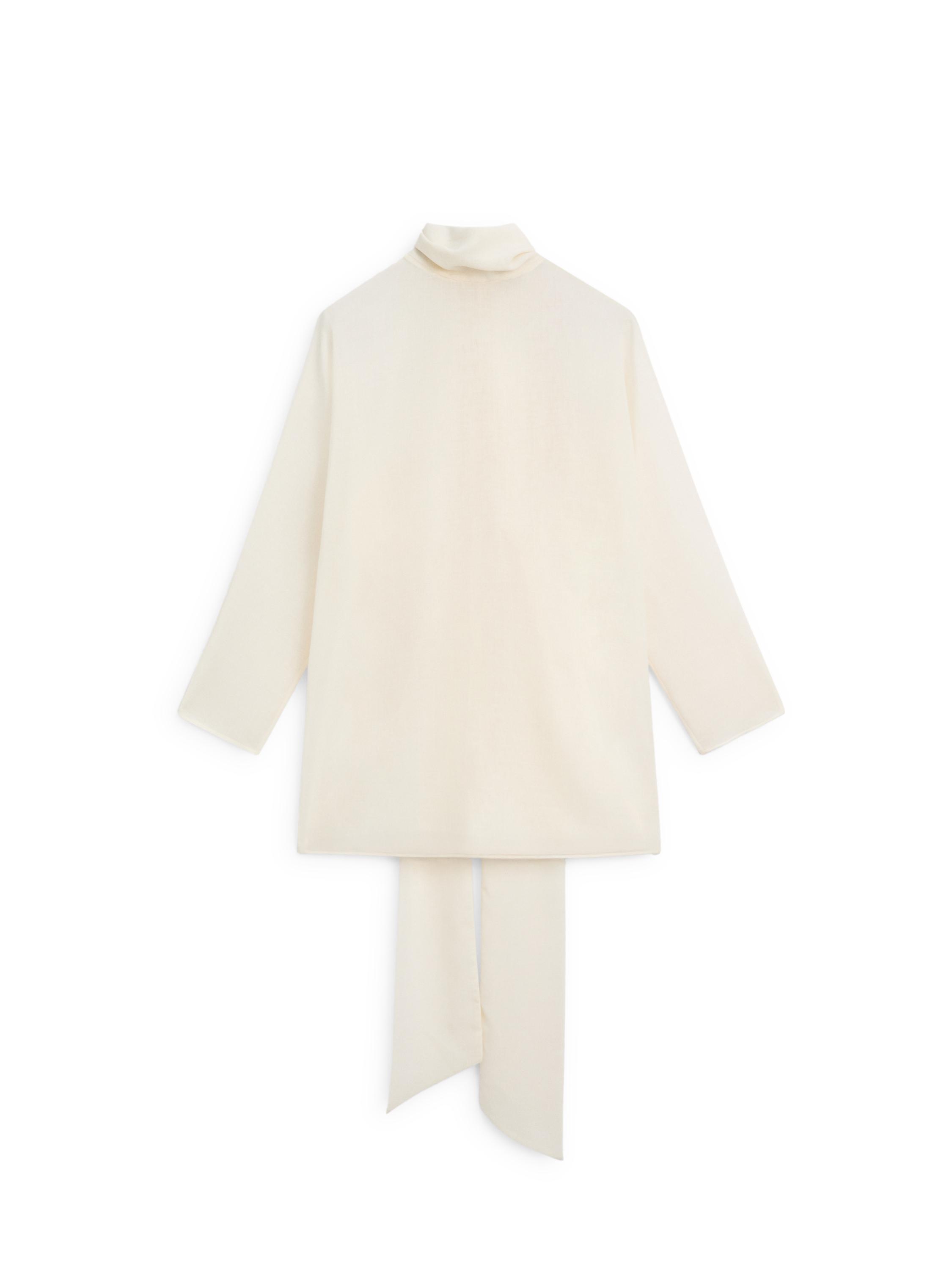 Flowing blouse with tie detail - STUDIO — CREAM