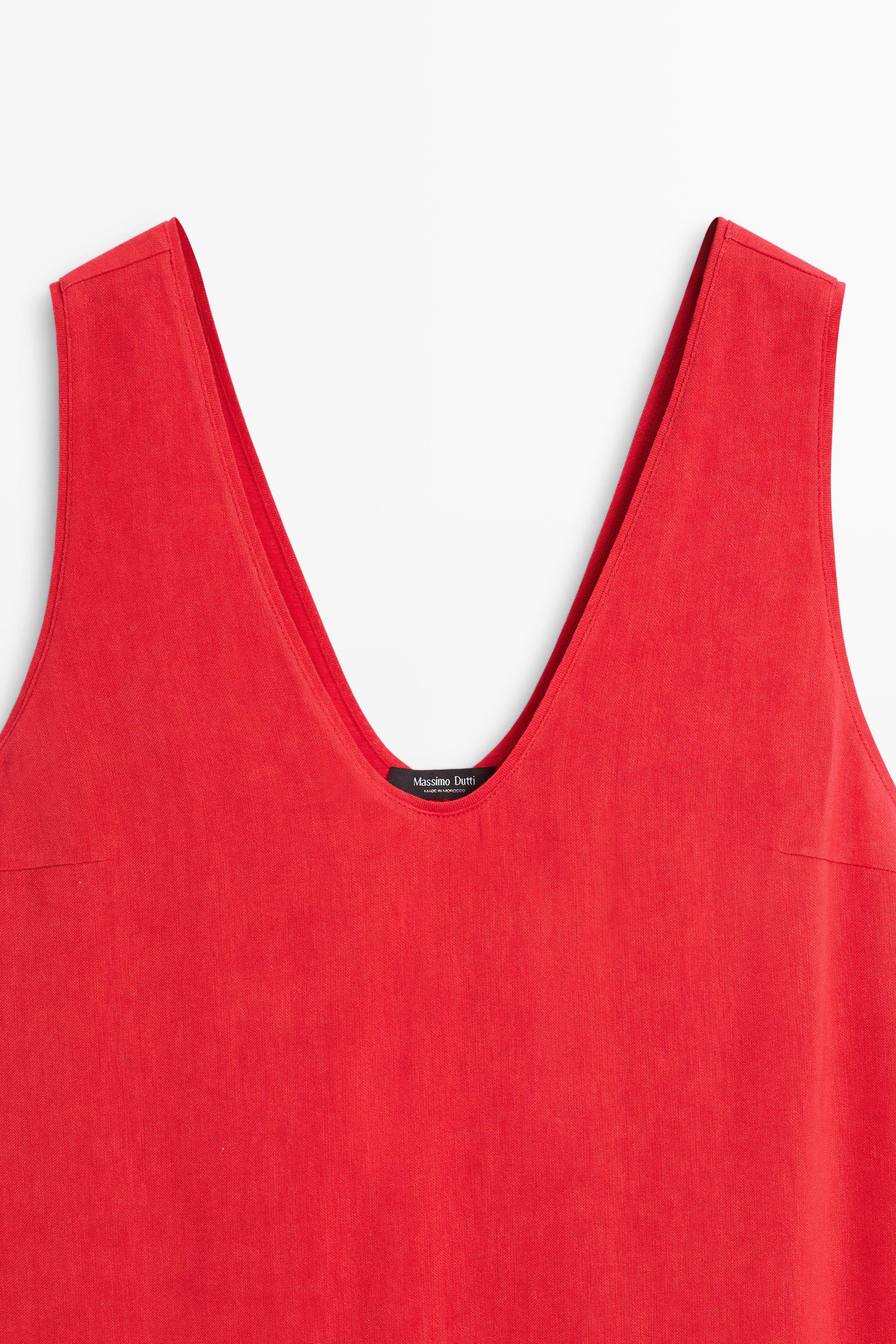 Double-layer mini dress — RED