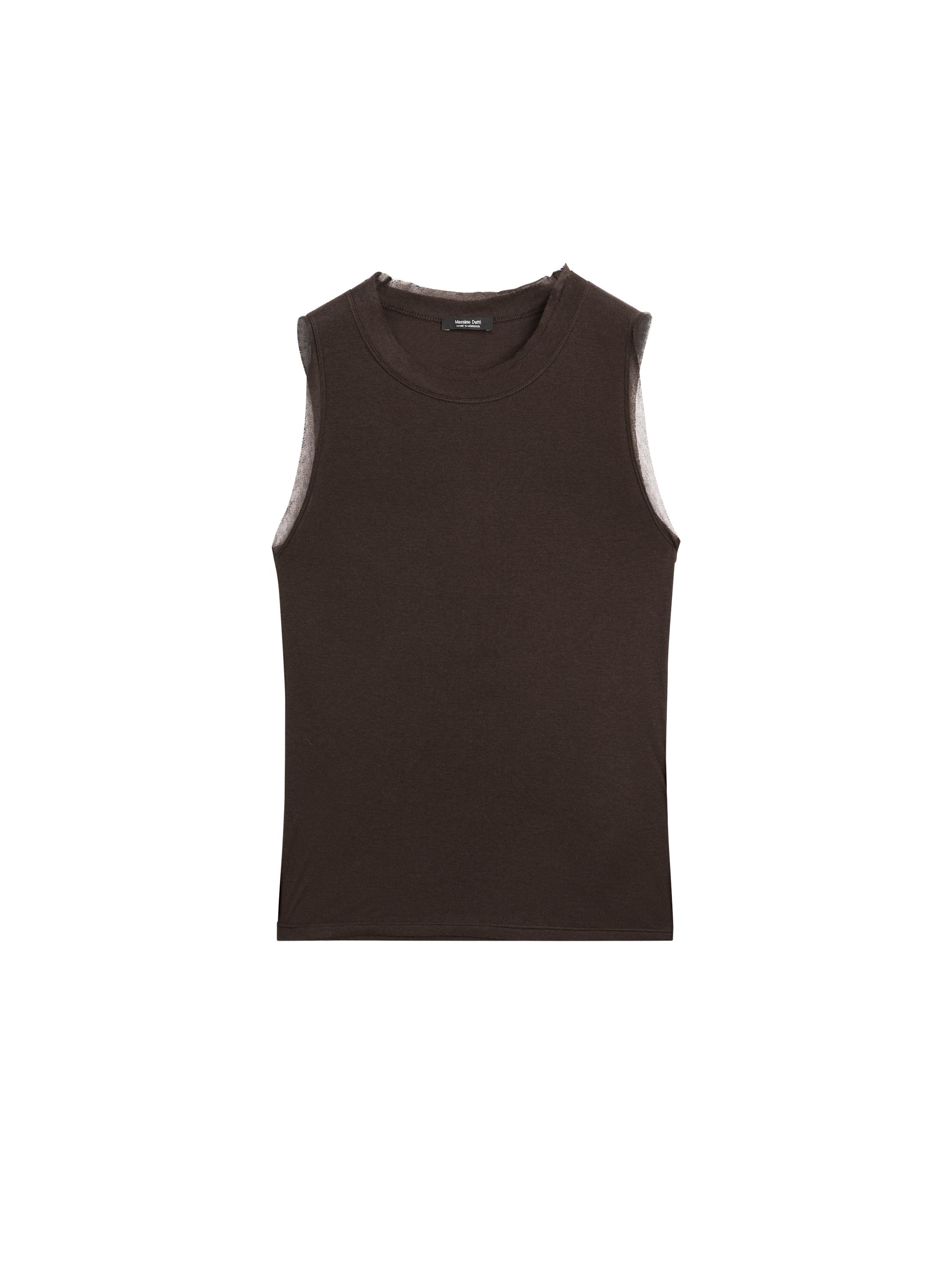 Çift biyeli kolsuz t-shirt