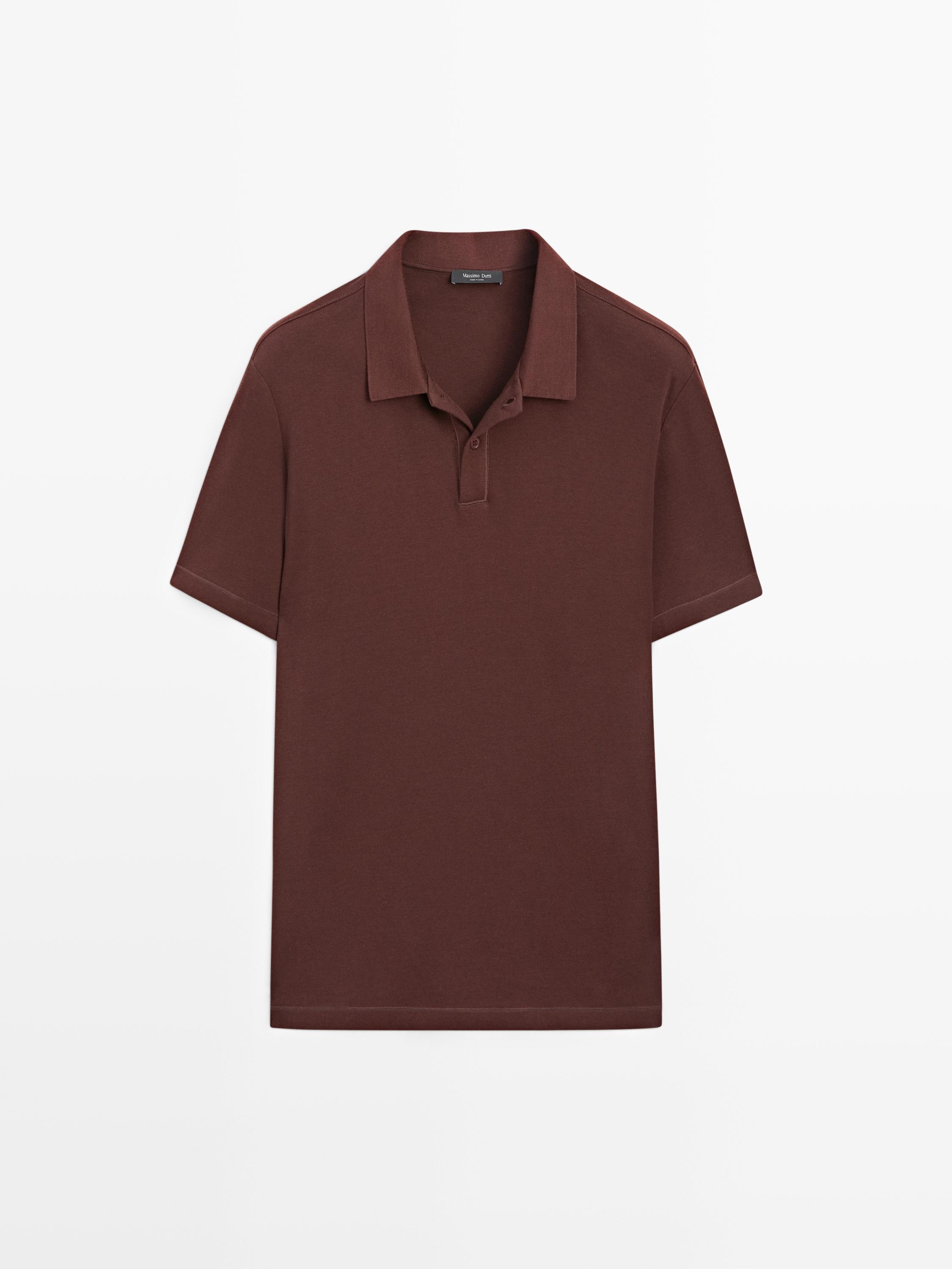 Cotton blend short sleeve polo shirt