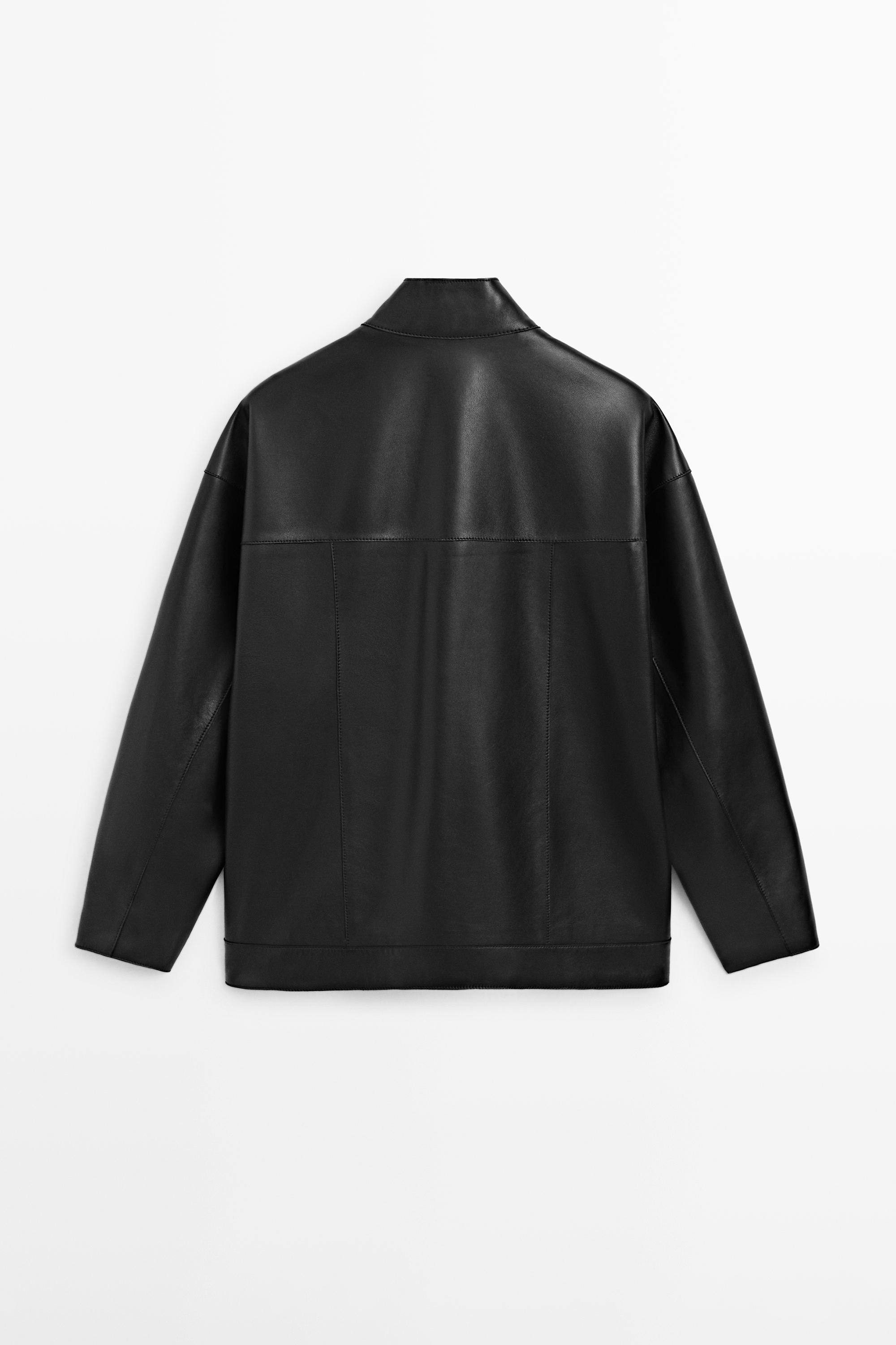Nappa leather jacket with pocket details · Black · Bomberâ Jacket