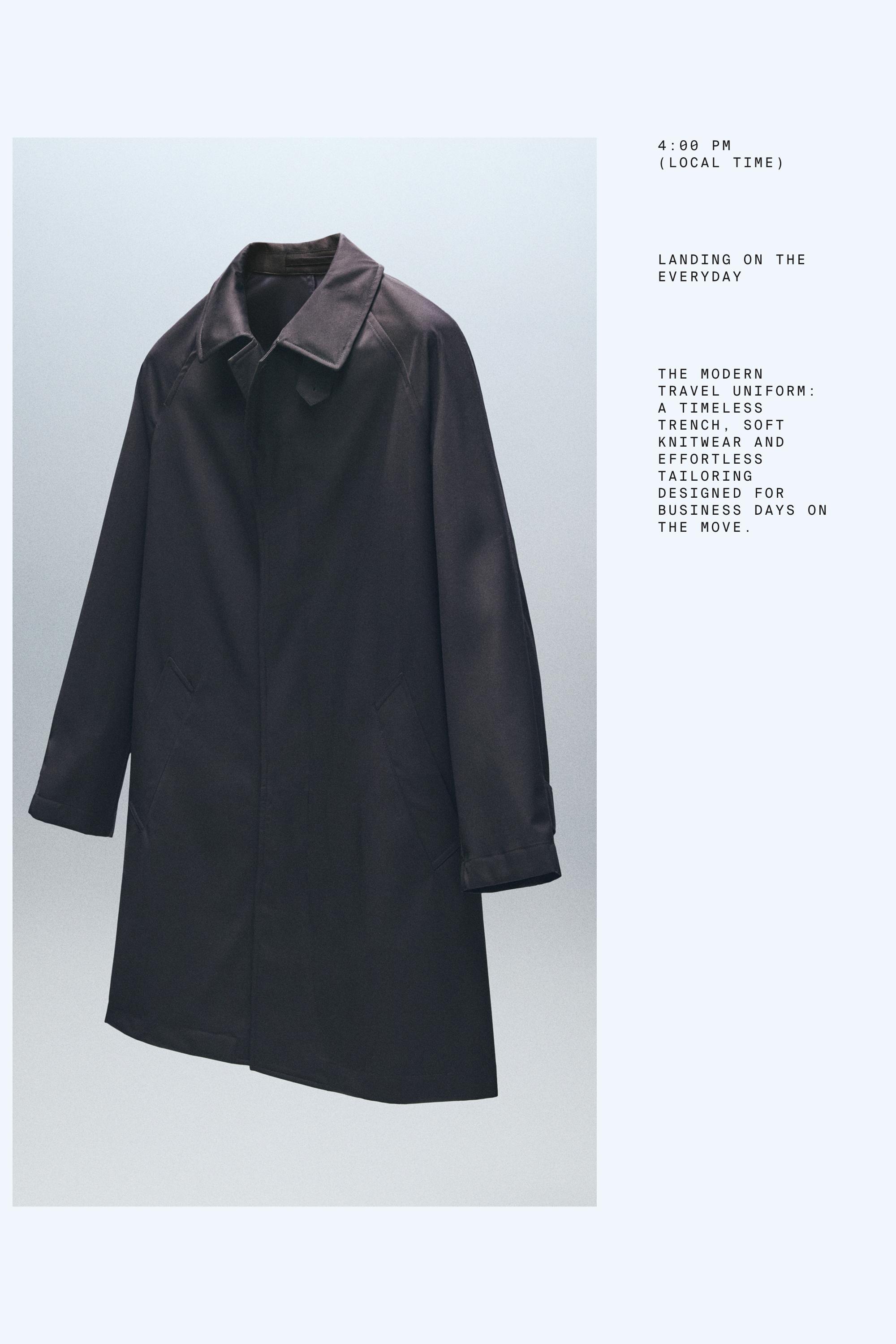 100% wool trench coat — NAVY BLUE