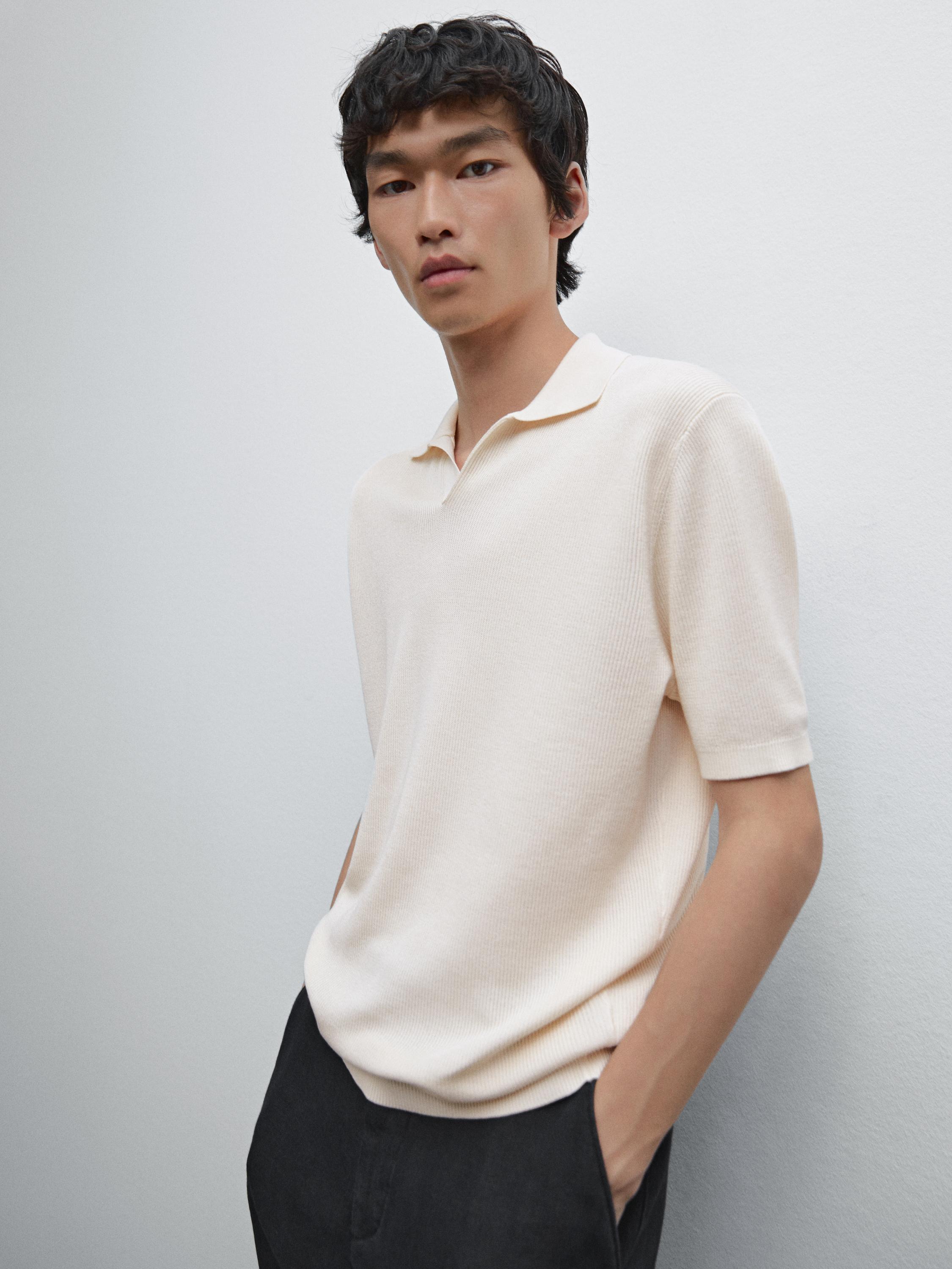 Short sleeve cotton jersey polo shirt