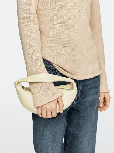 Mini nappa leather half-moon bag — WHITE 8