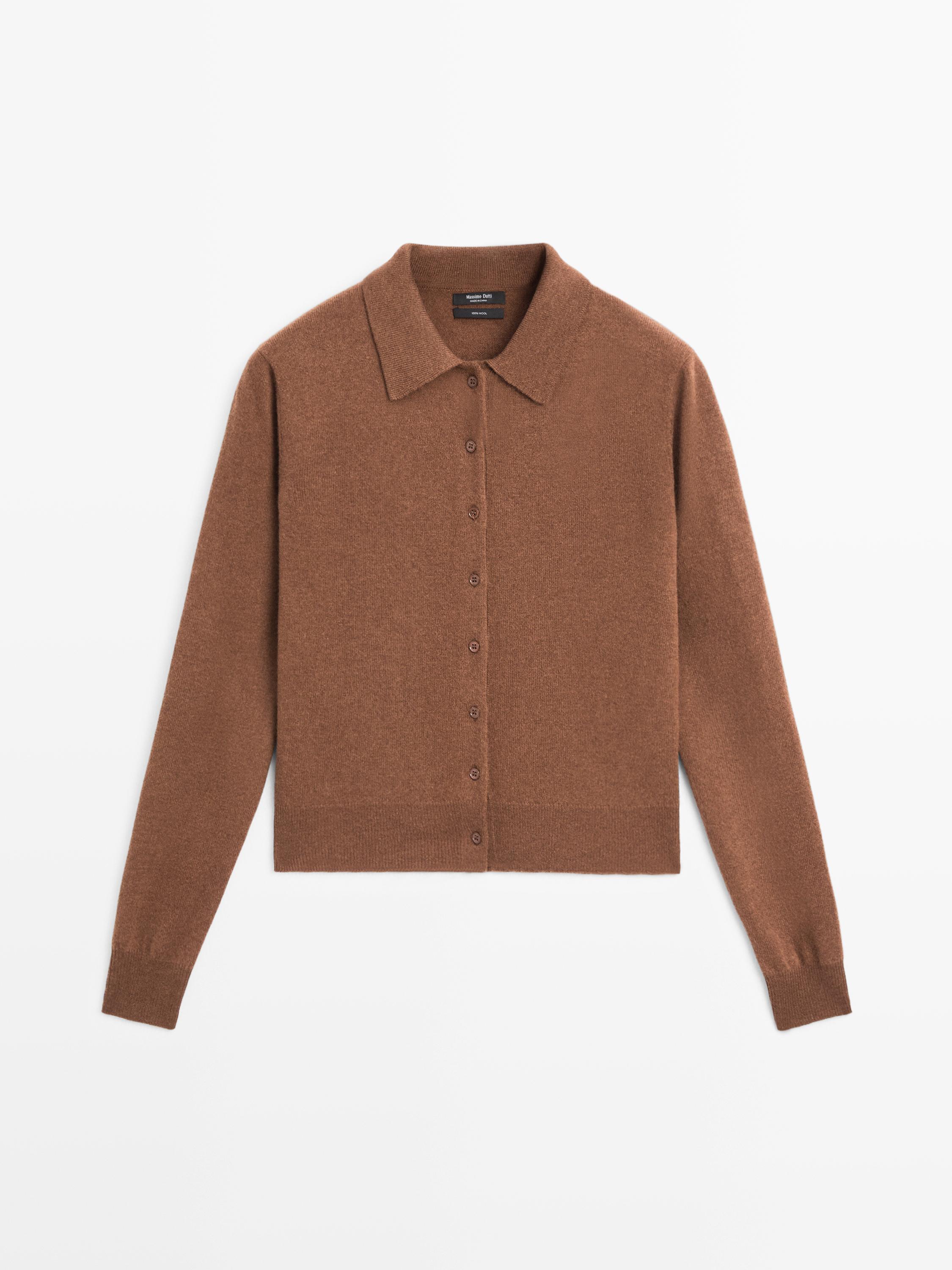 Wool knit cardigan