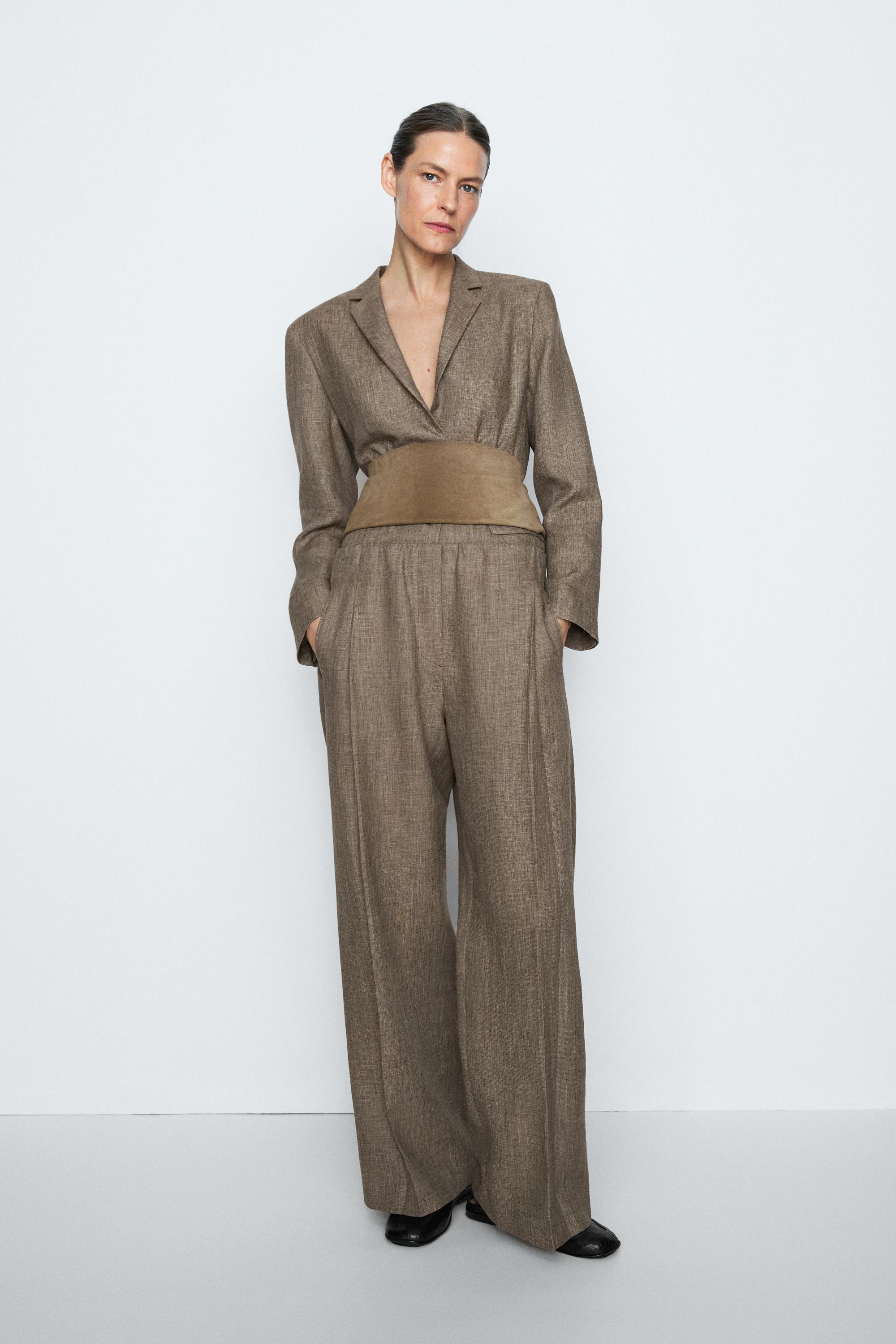 Flecked detail pants - STUDIO — GREENISH