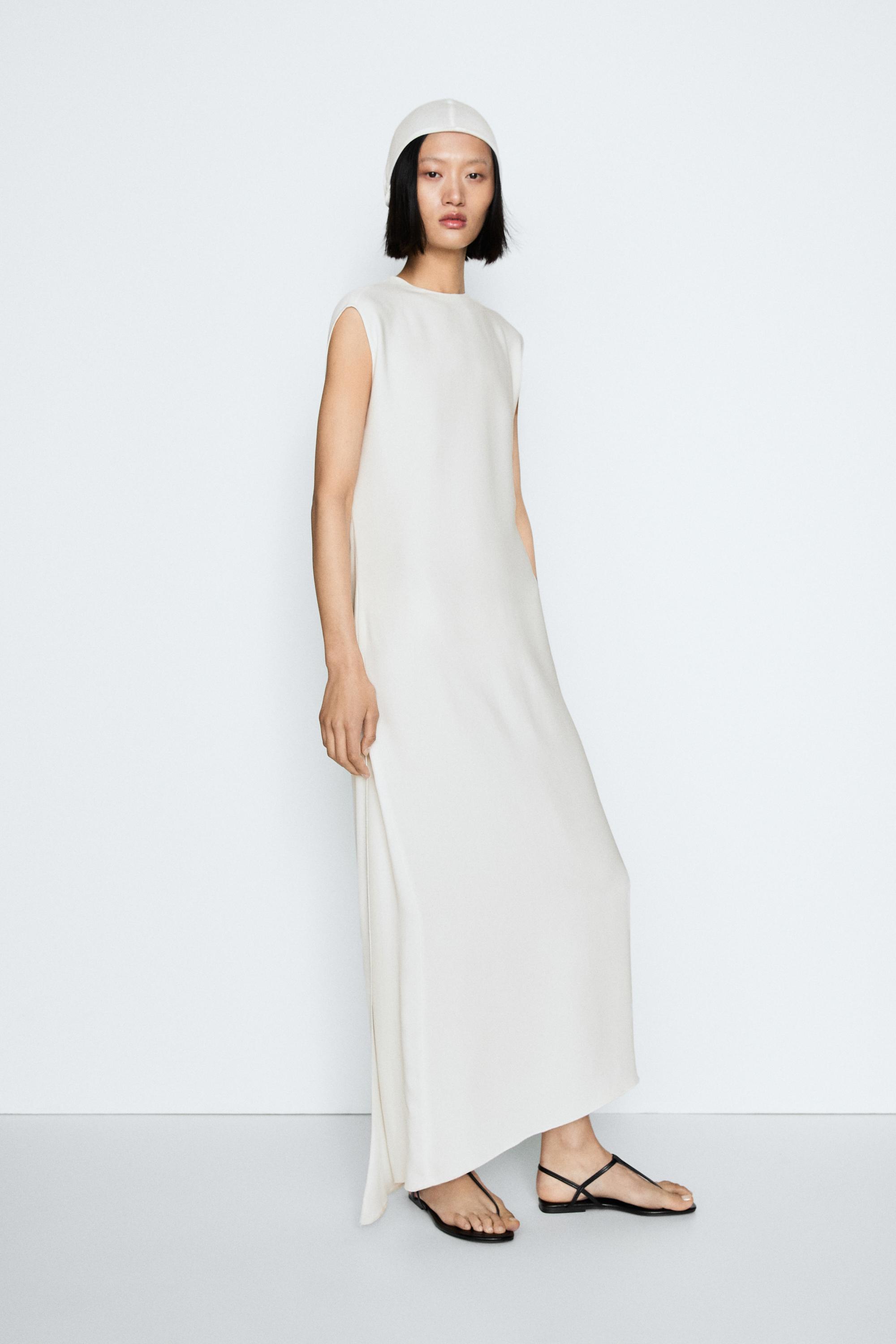 Midi dress with back detail - STUDIO — CREAM