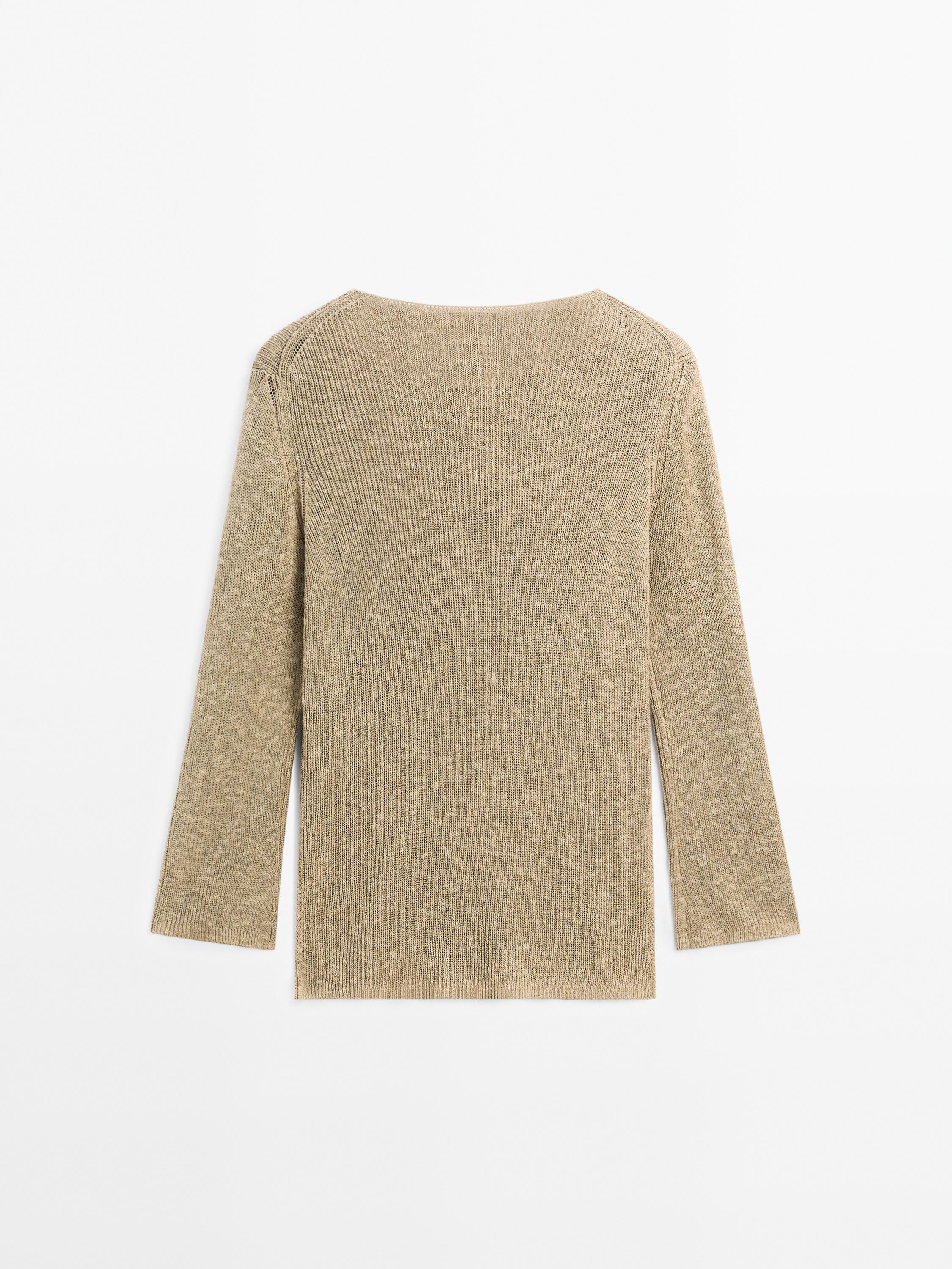 Cotton blend knit sweater