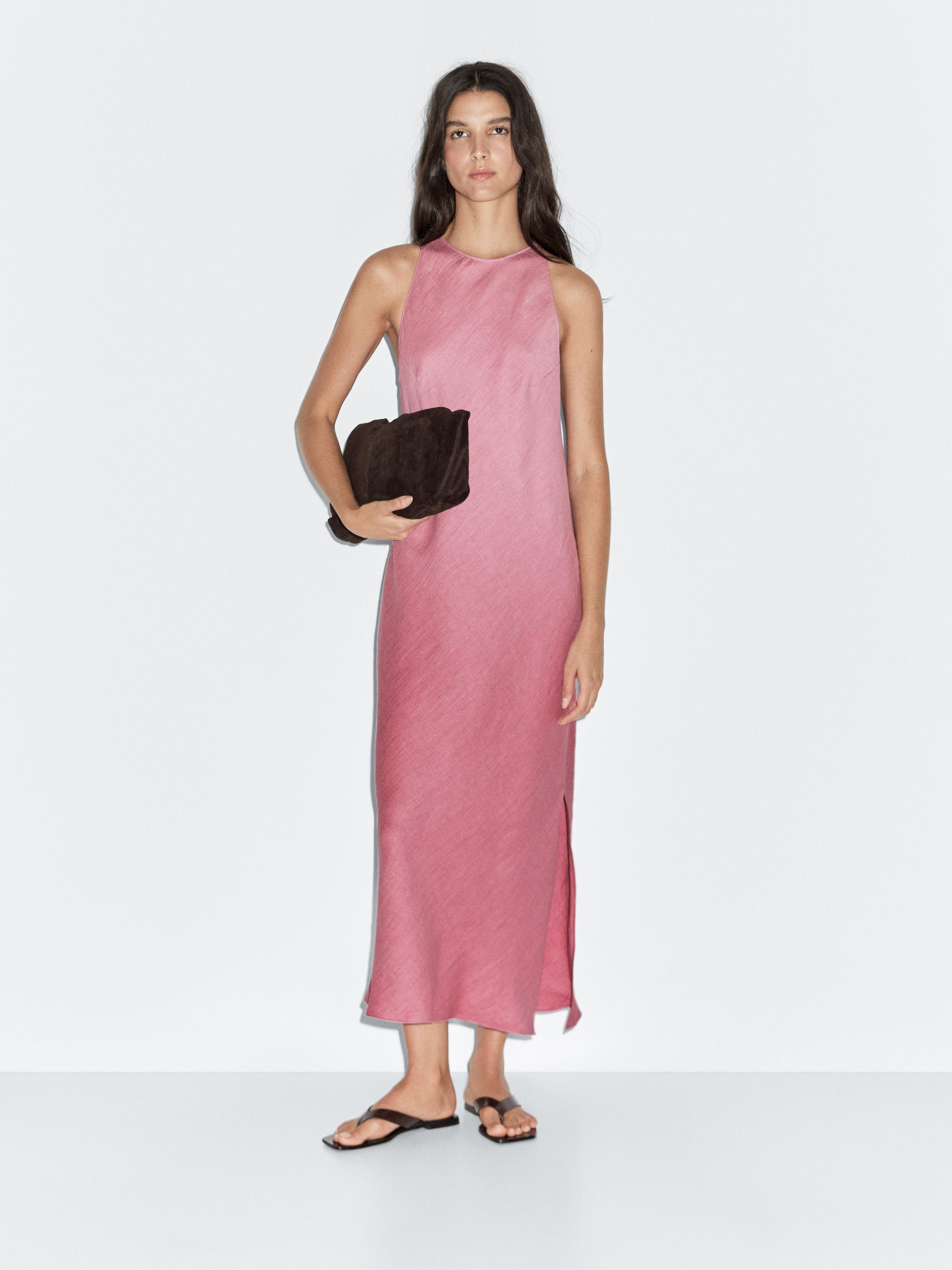 Long halter dress Pink