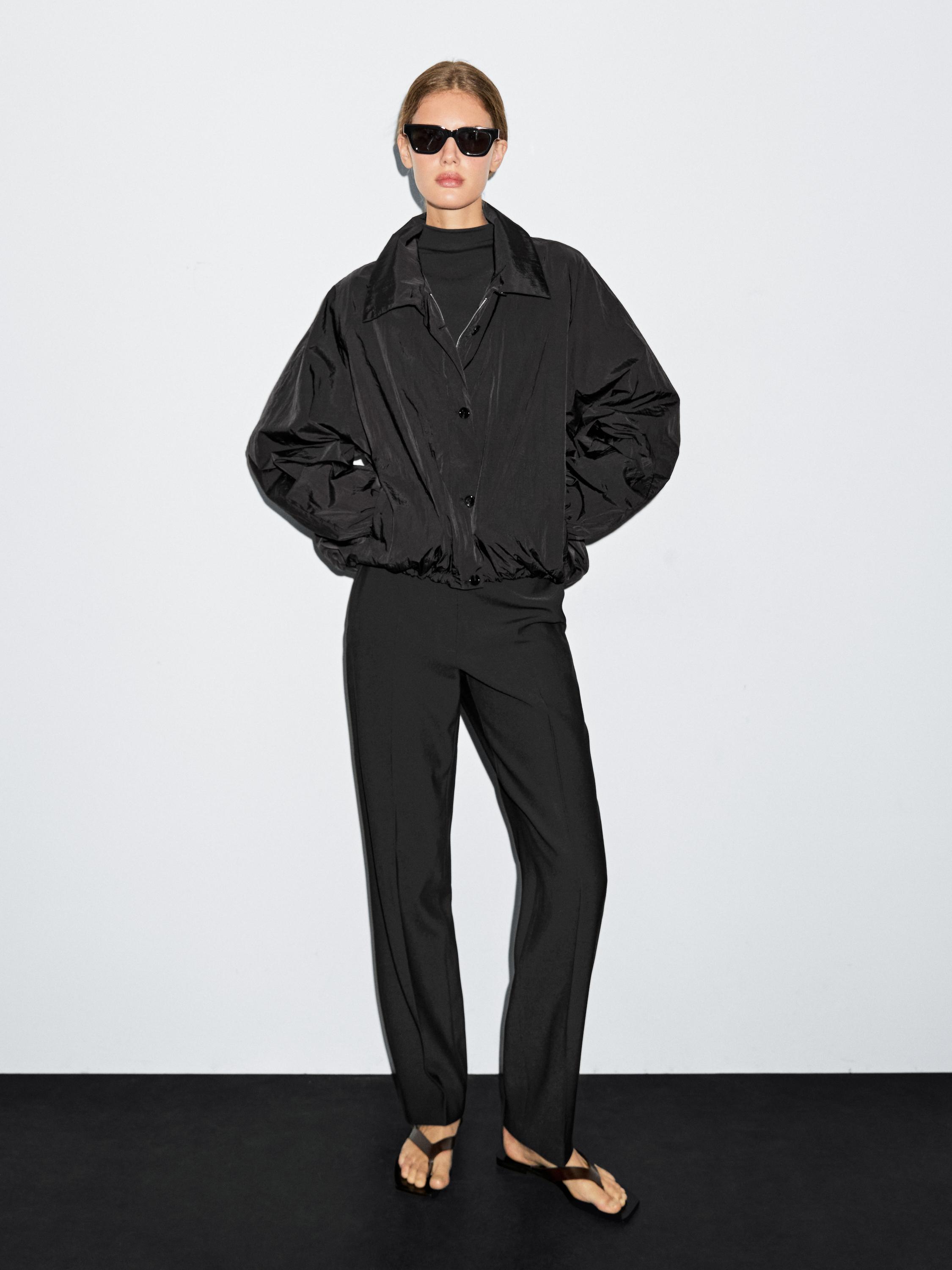 High neck bomber puff jacket