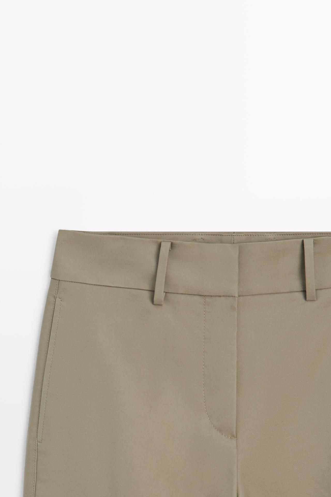 100% cotton carrot fit pants — SAND