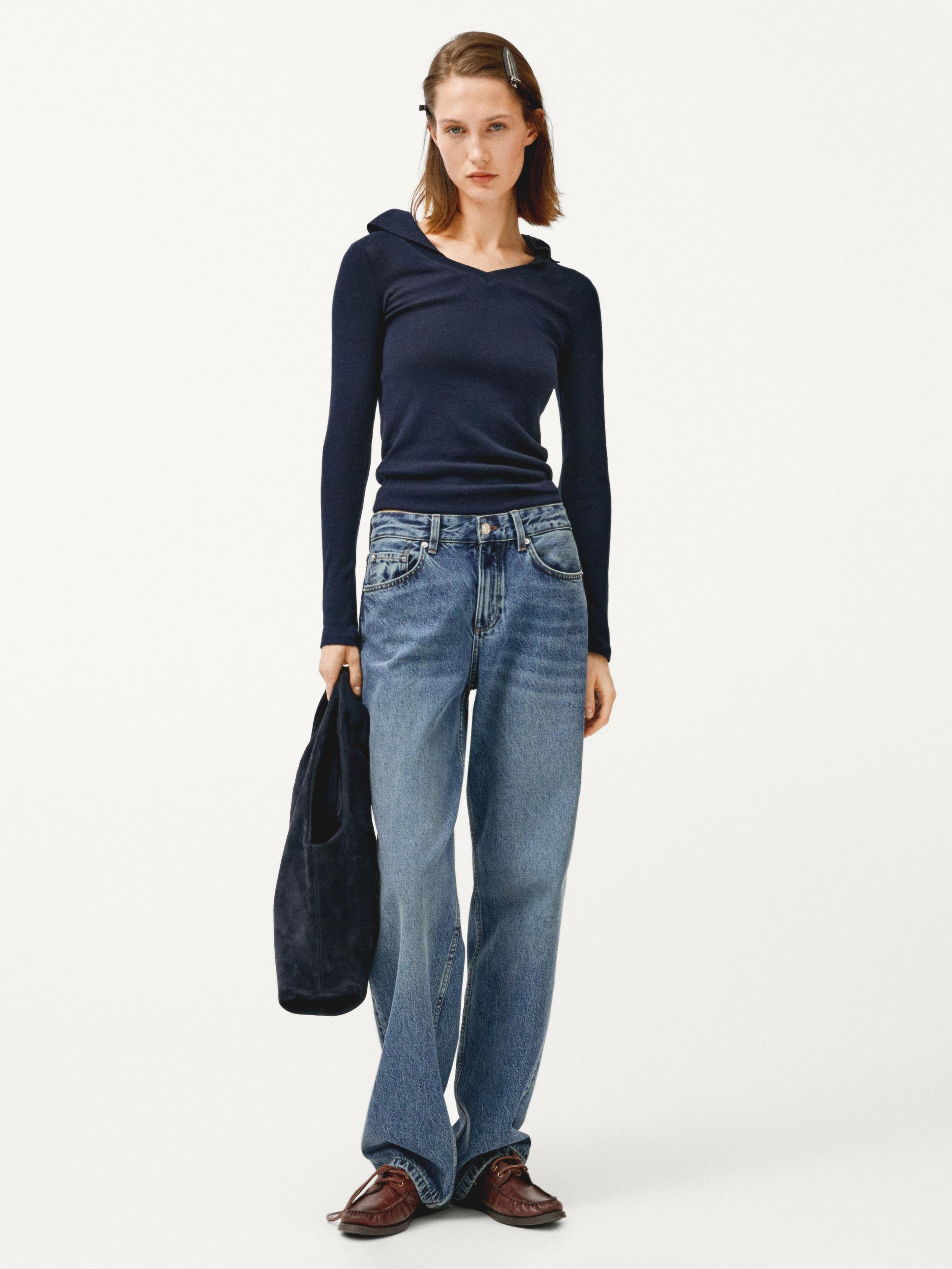 Mid-rise straight-leg jeans — MEDIUM BLUE