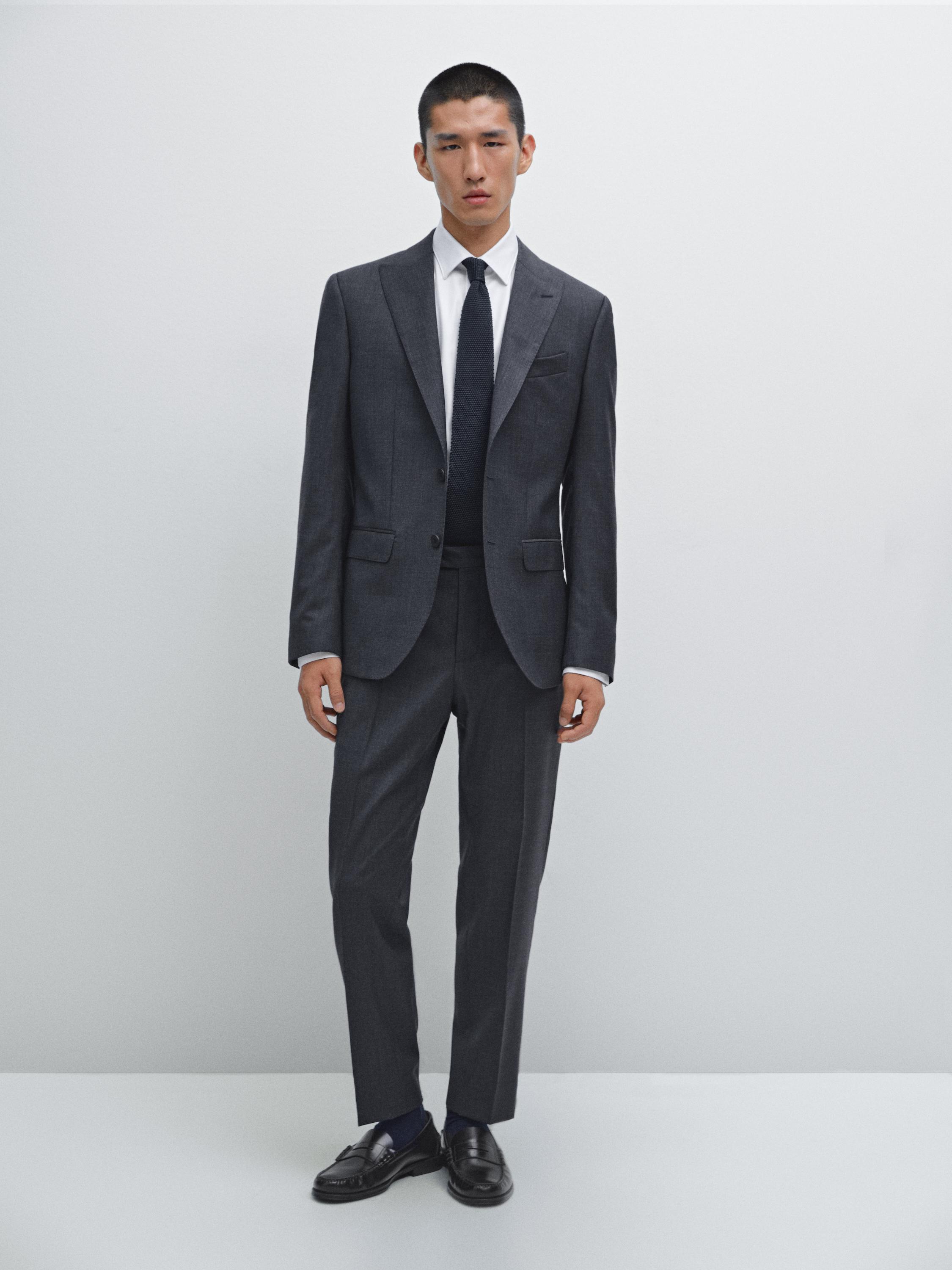 Pantalón traje 100% lana