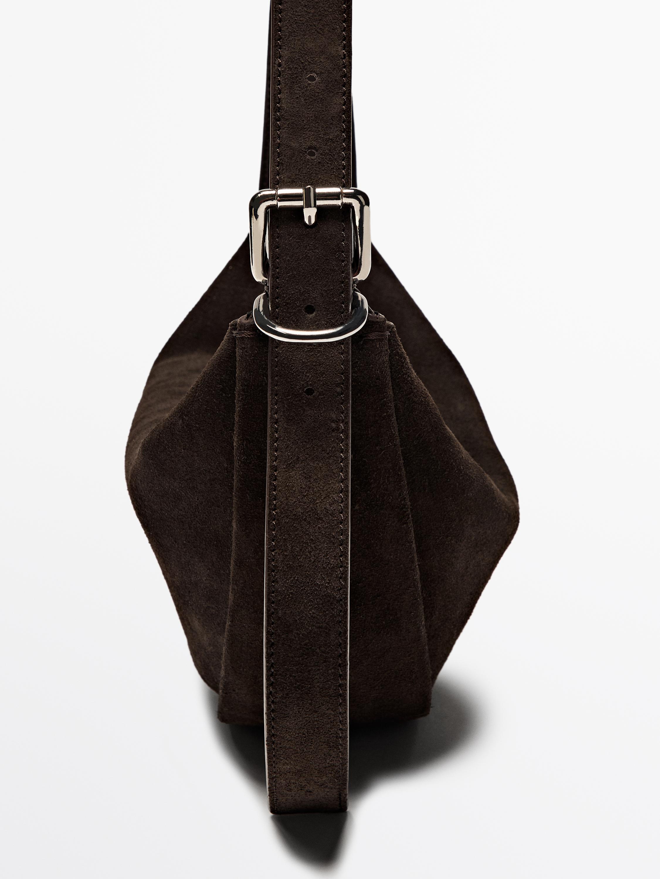 Split leather shoulder bag