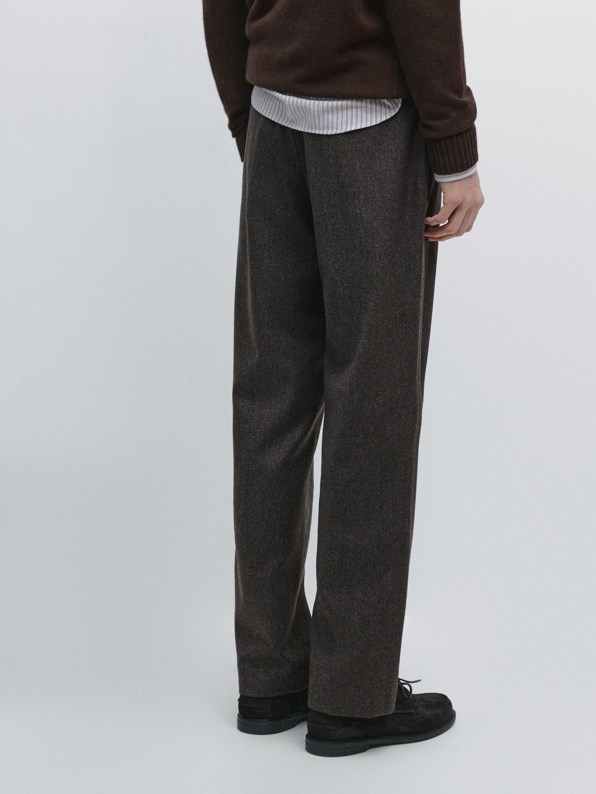 Twill wool blend trousers — GREY