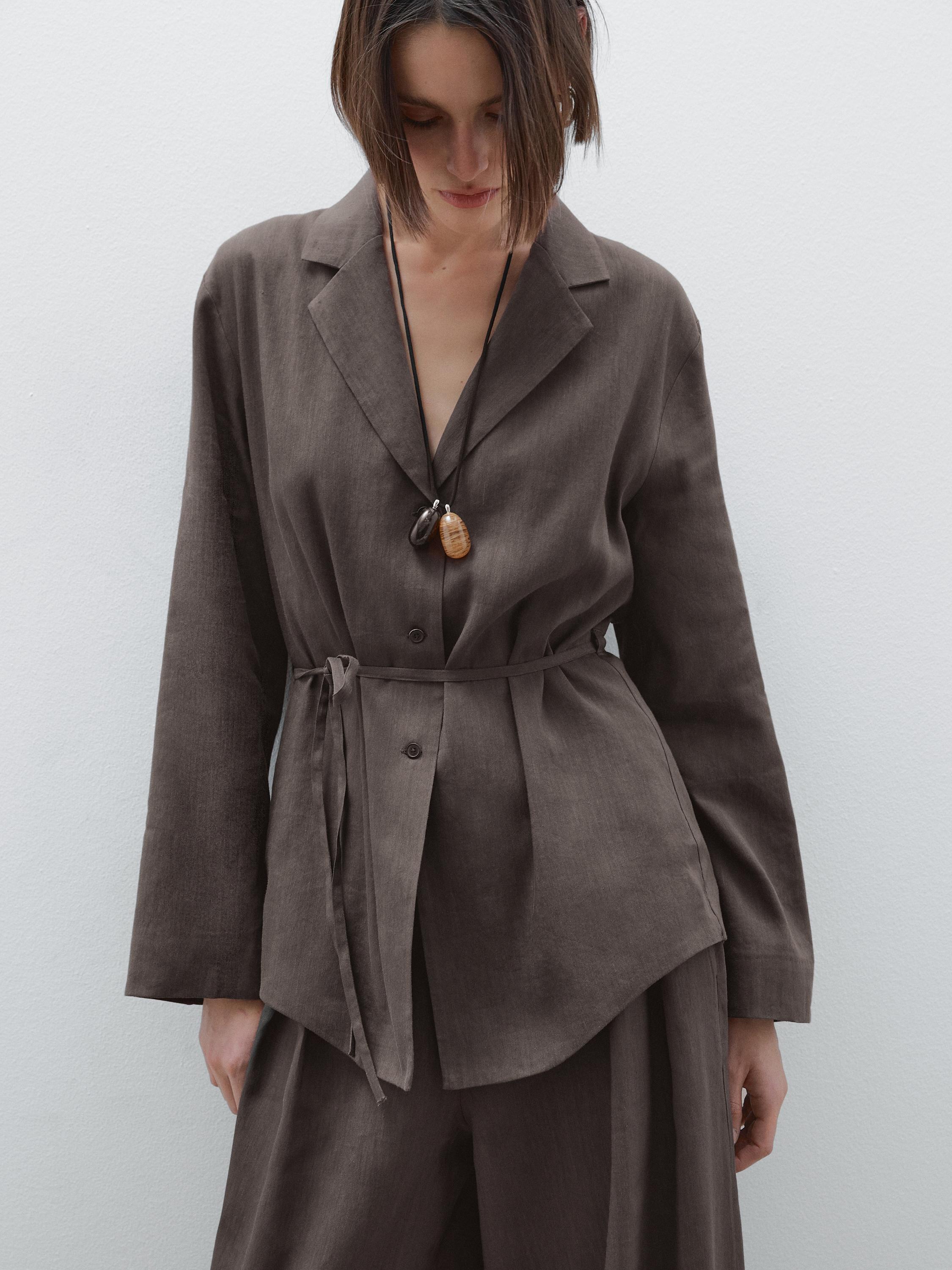 Flowing linen blend blazer
