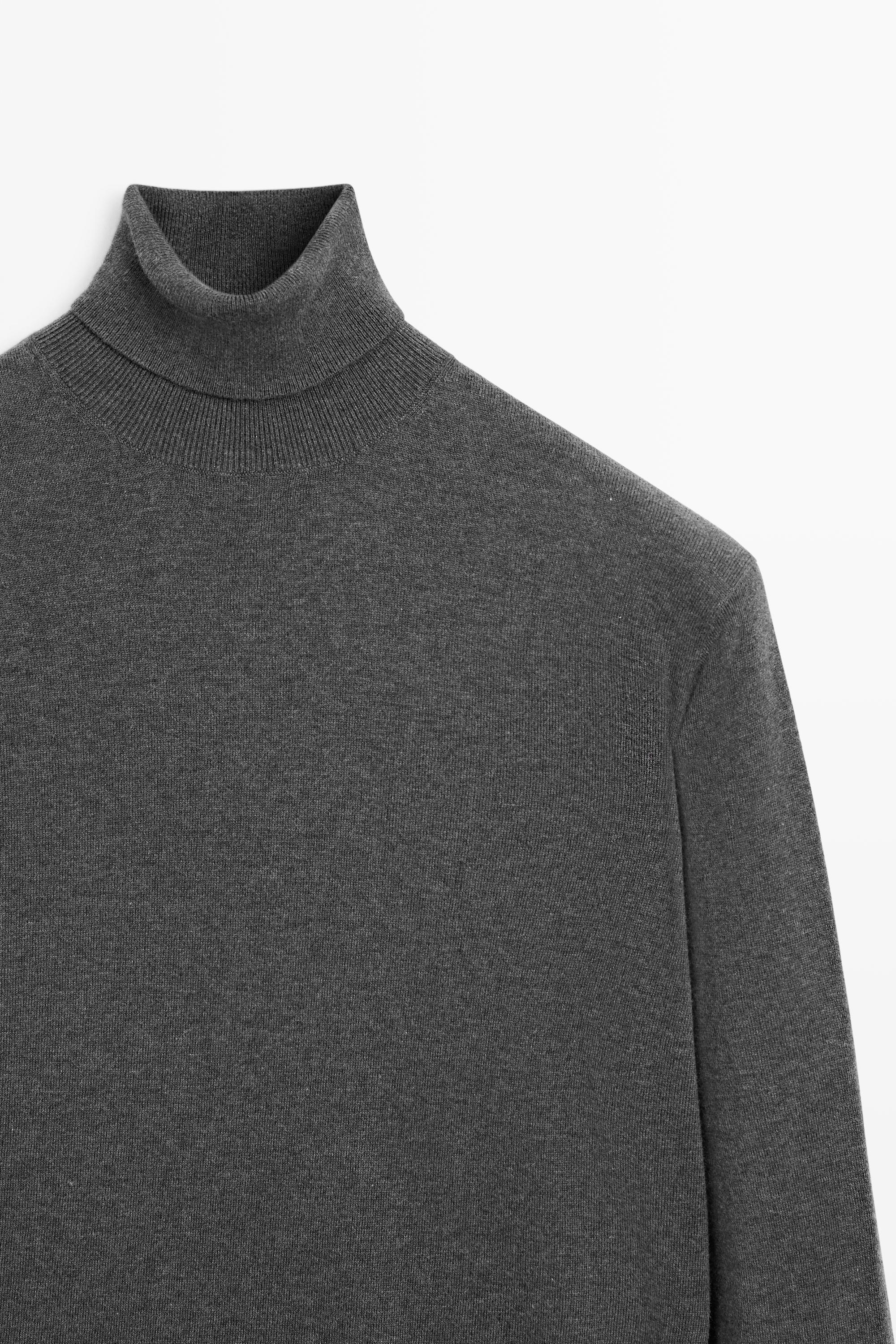 Pull en maille à col montant en coton mélangé
