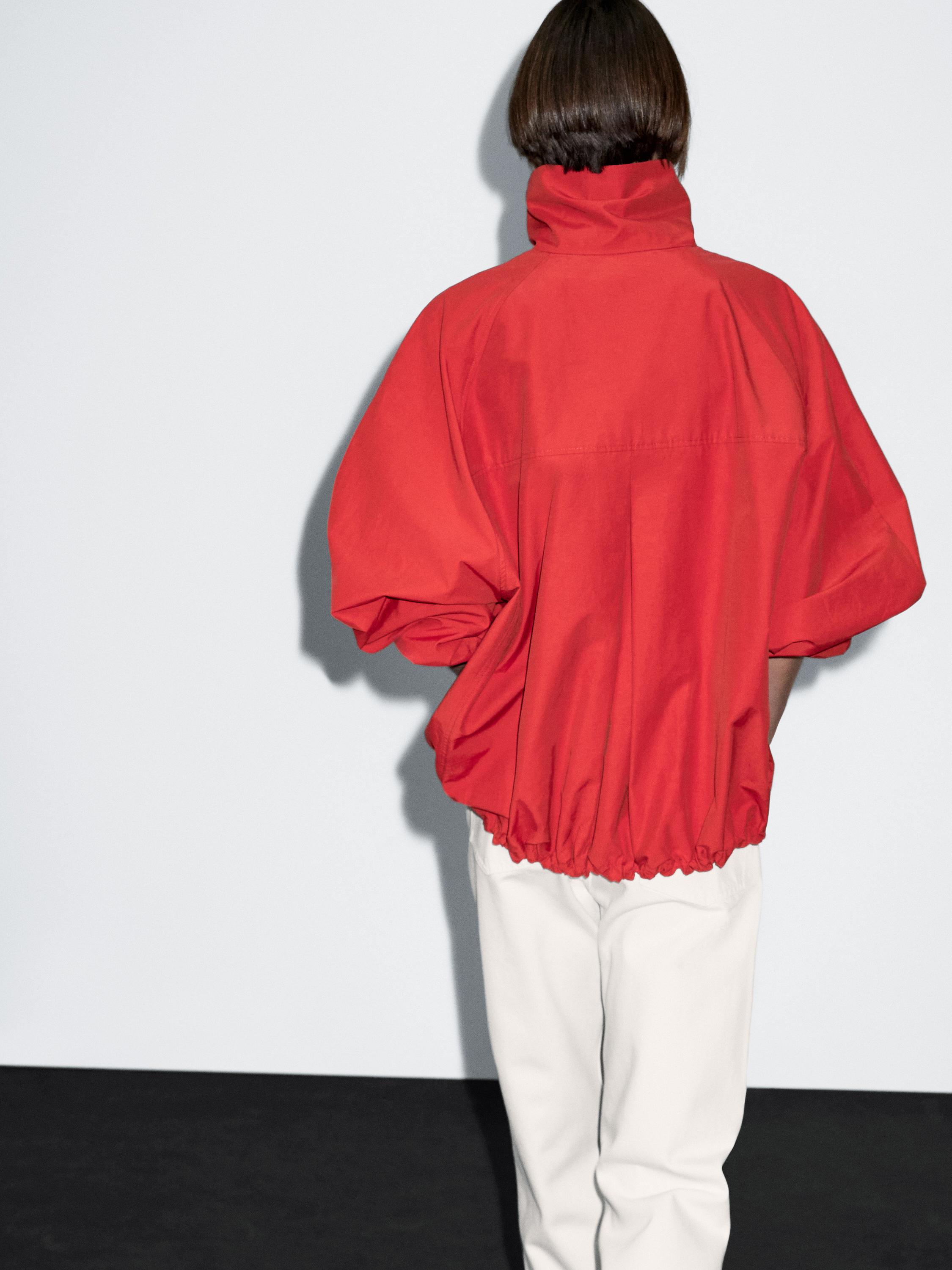 High neck bomber puff jacket