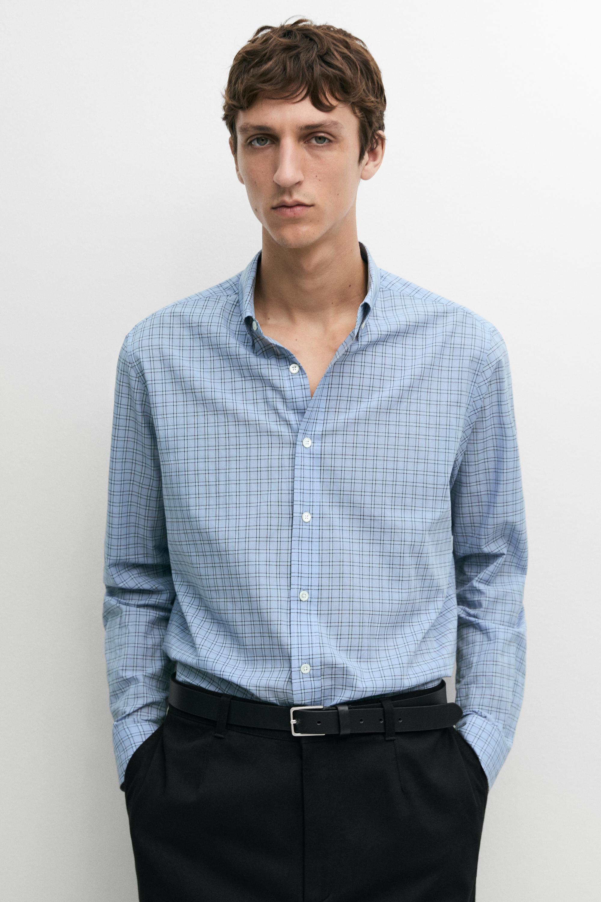 Рубашка свободного кроя в клетку
