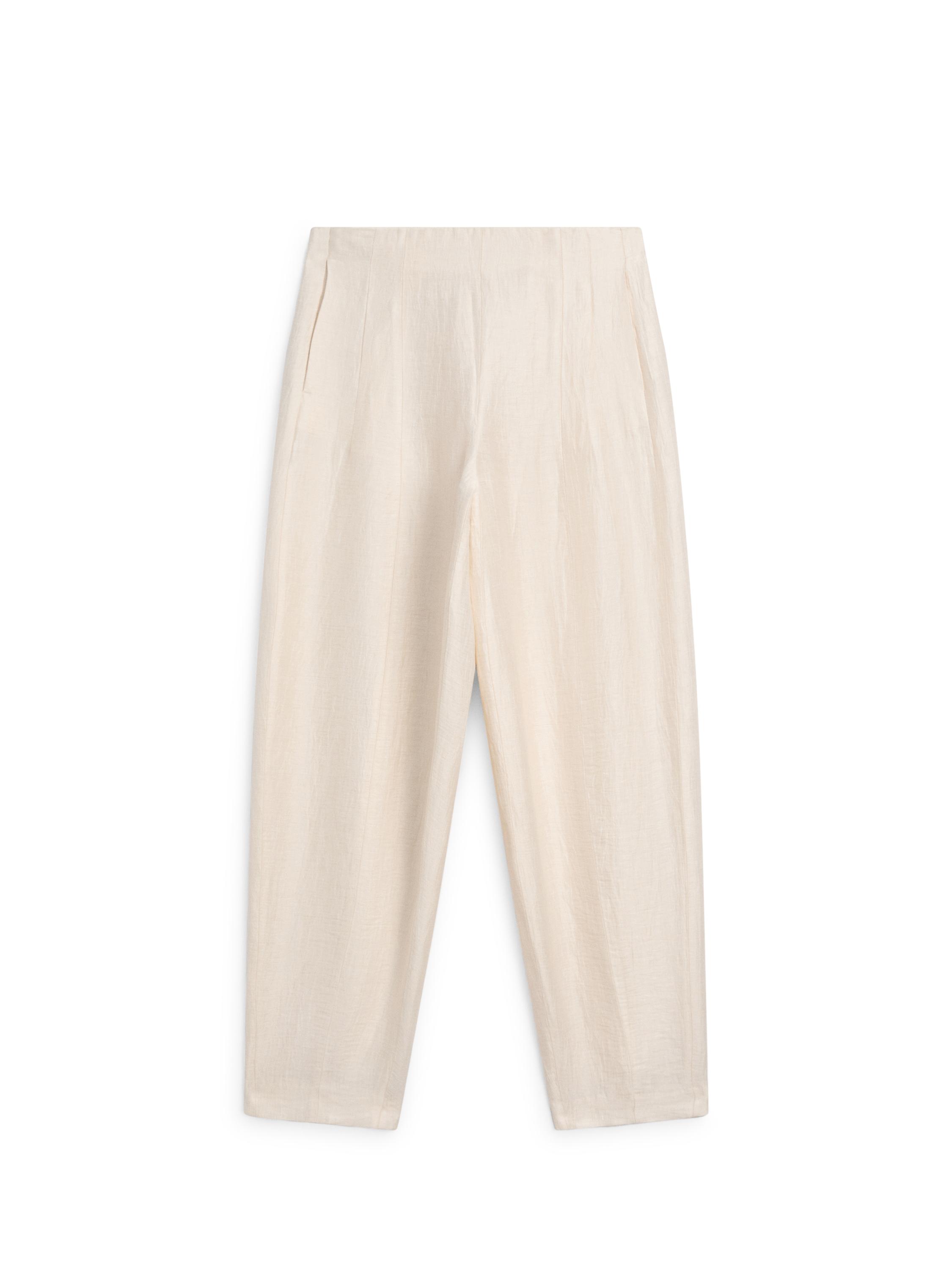 Linen blend sarouel trousers — BEIGE